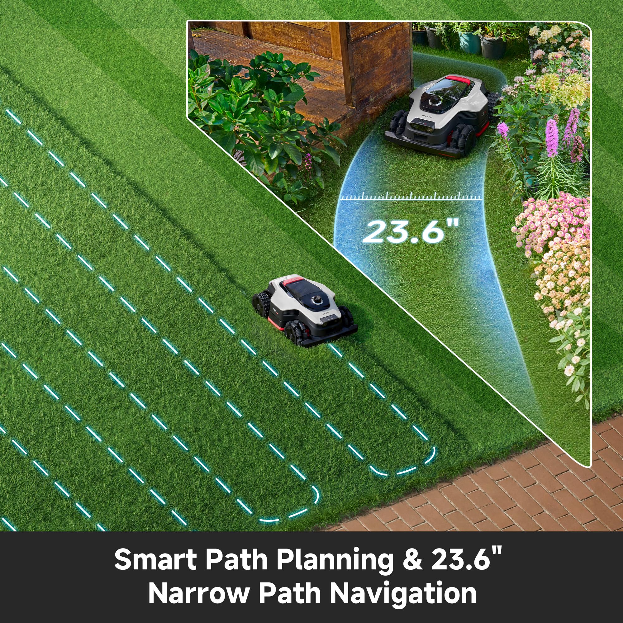[Todo terreno sin cables] Cortacésped robot DREAME A3 AWD 2000, 360° LiDAR 3D y AI de doble visión para 0.5 Acre, 80% de pendientes y carga rápida de 45 minutos, recorte de bordes de 1.97 pulgadas