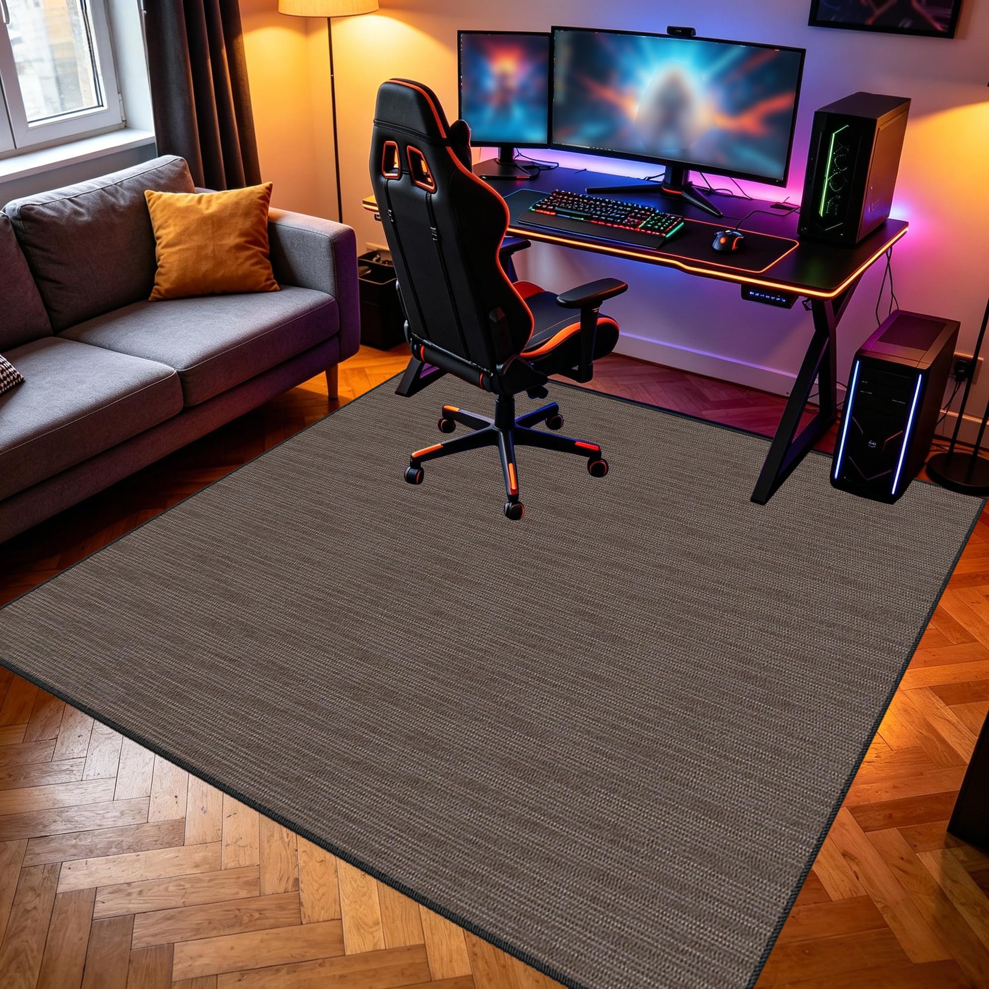 Zmywalny dywanik do pokoju zabaw, 170 x 200 cm / 66,93 x 78,74 cala Mata podłogowa na krzesło komputerowe do gier, mata sportowa, mata podłogowa dla graczy 3D do sypialni na krzesło biurowe