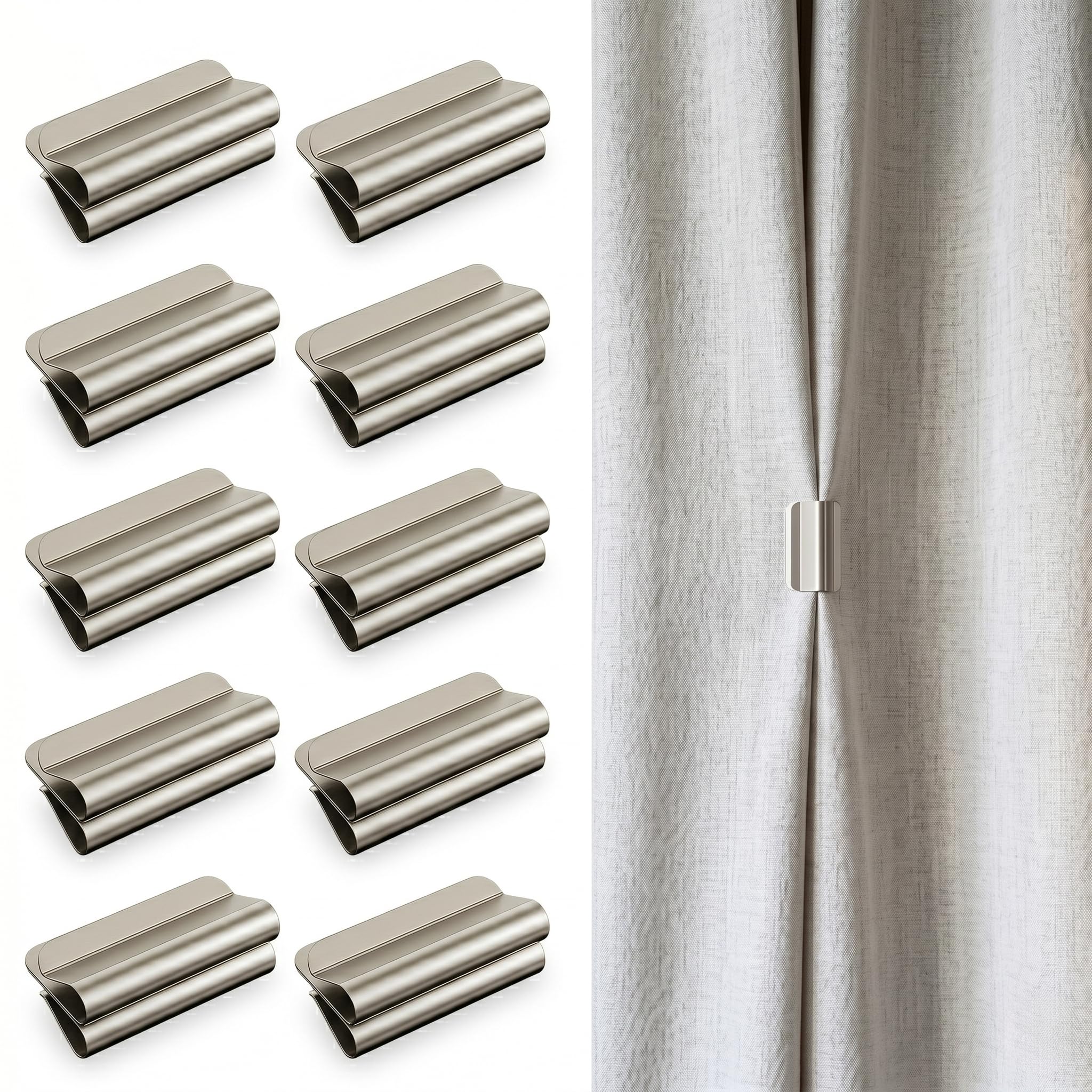 Magnetic Curtain Clips for Bedroom Living Curtains No Sew Light Blocking