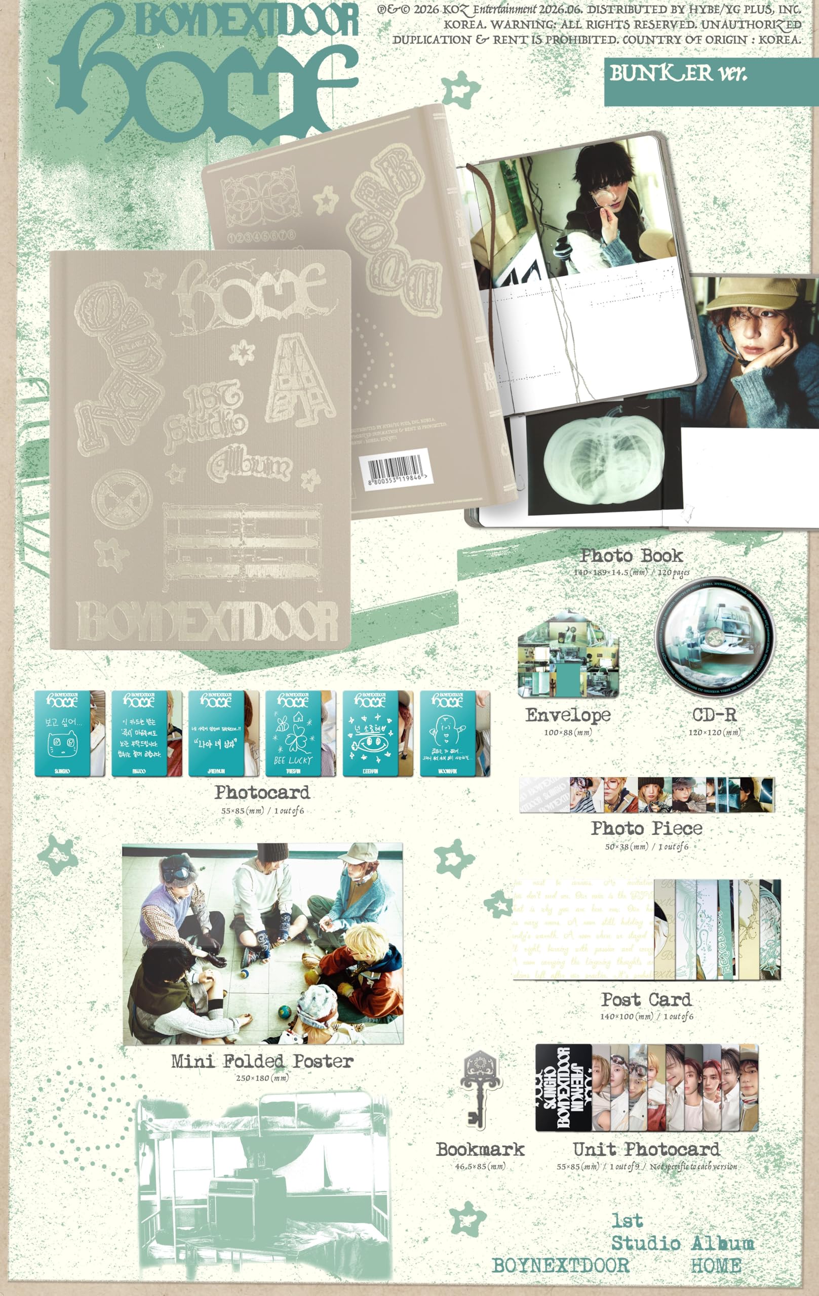 BOYNEXTDOOR HOME [Navegator + Weever + BUNKER Photobook 3 Ver Set] 1er álbum de estudio
