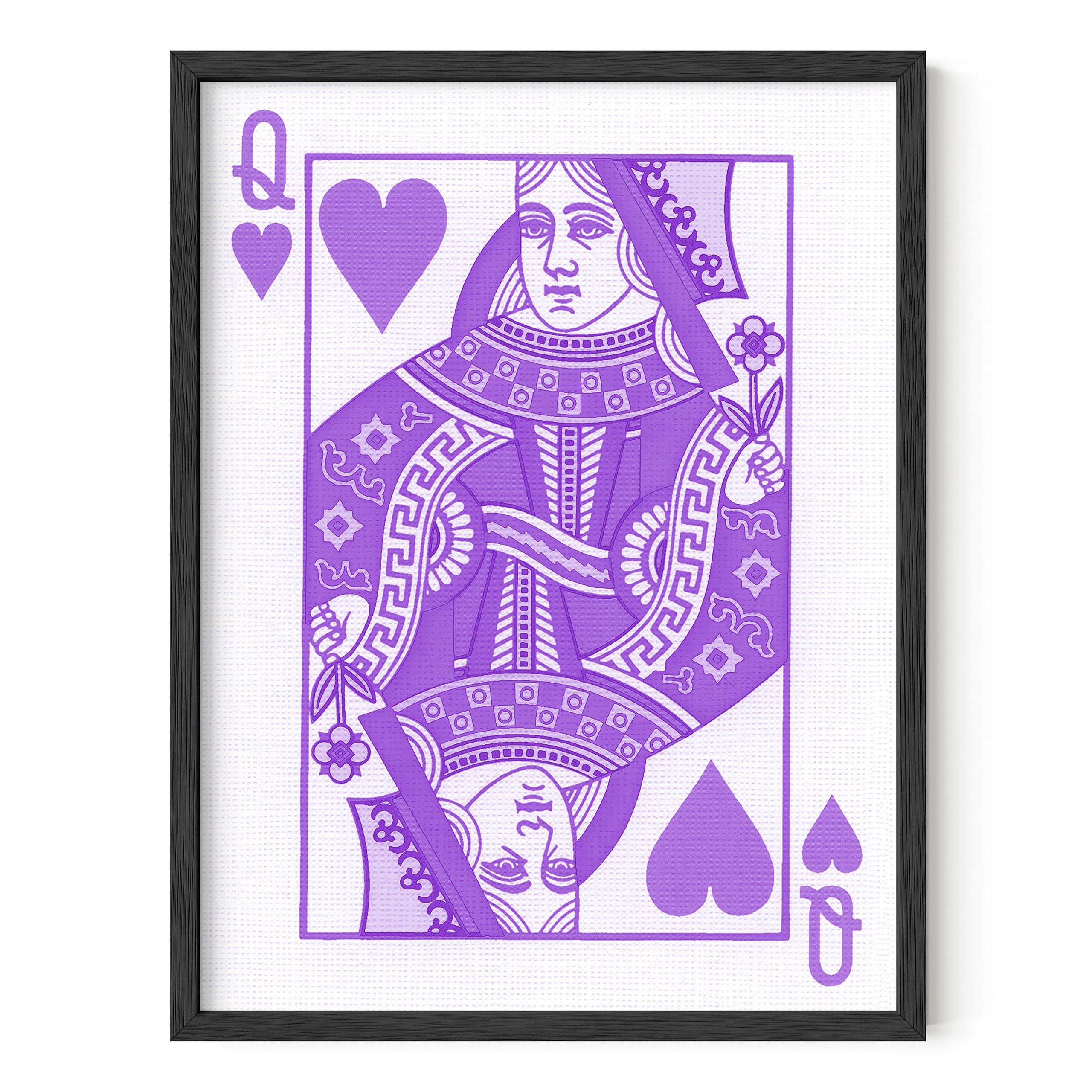Haus and Hues Purple Wall Decor Queen Poster - Wall Art Queen of Hearts Aesthetic for Bedroom (Black Framed, 12x16)