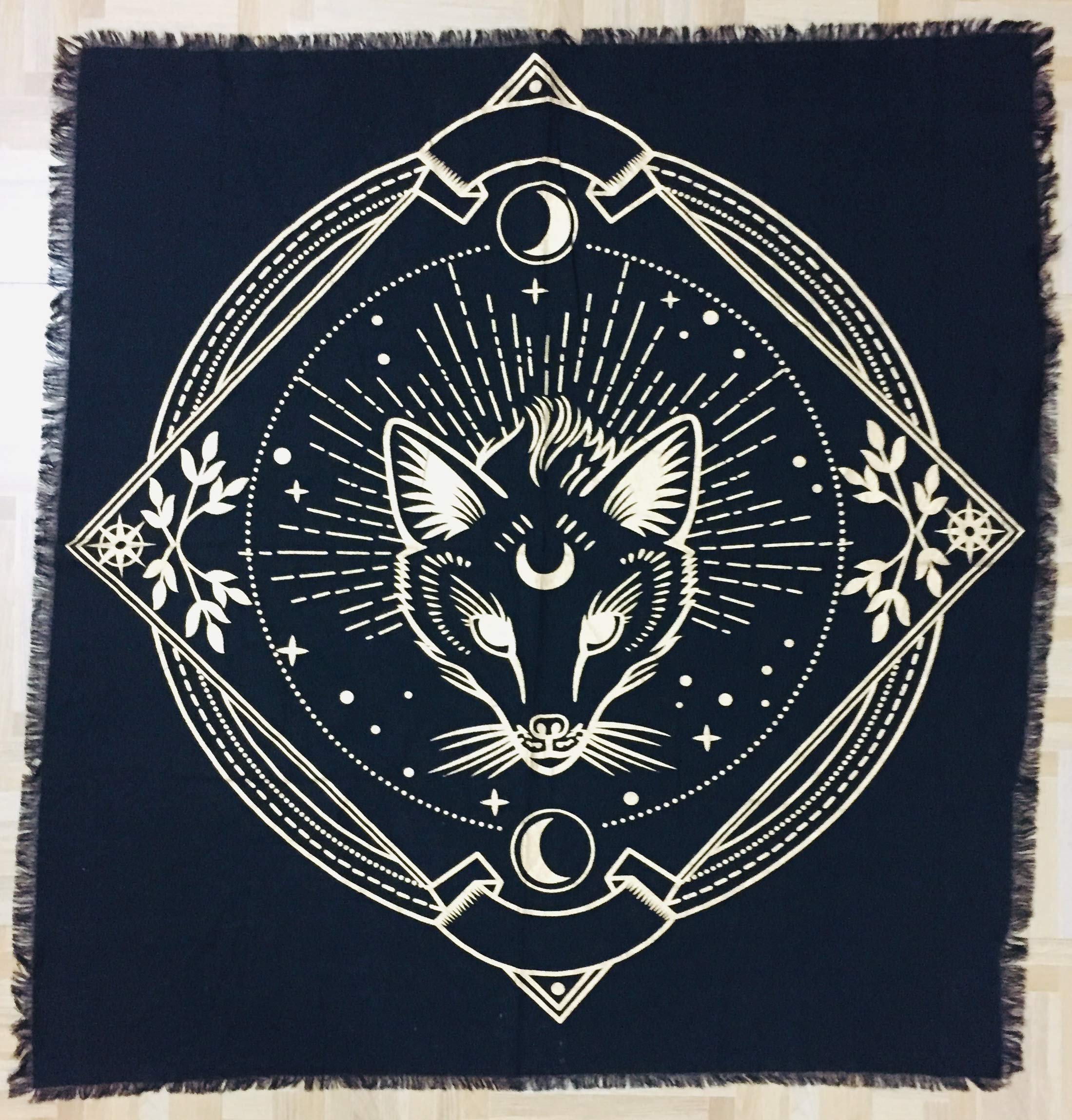 Buy Indian Consigners Alter Golden Wolf Altar Cloth, Unique Wolf Black Gold Table Cloth 36x36 Inches Cotton Fabric Royal Altar Cloth (Wolf)