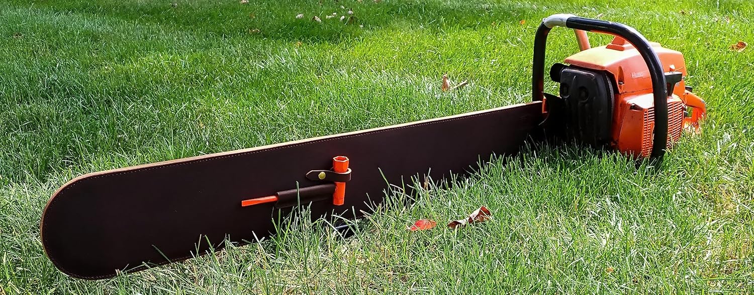 Leather Chainsaw BAR Cover Scabbard with Wrench Holder 36"