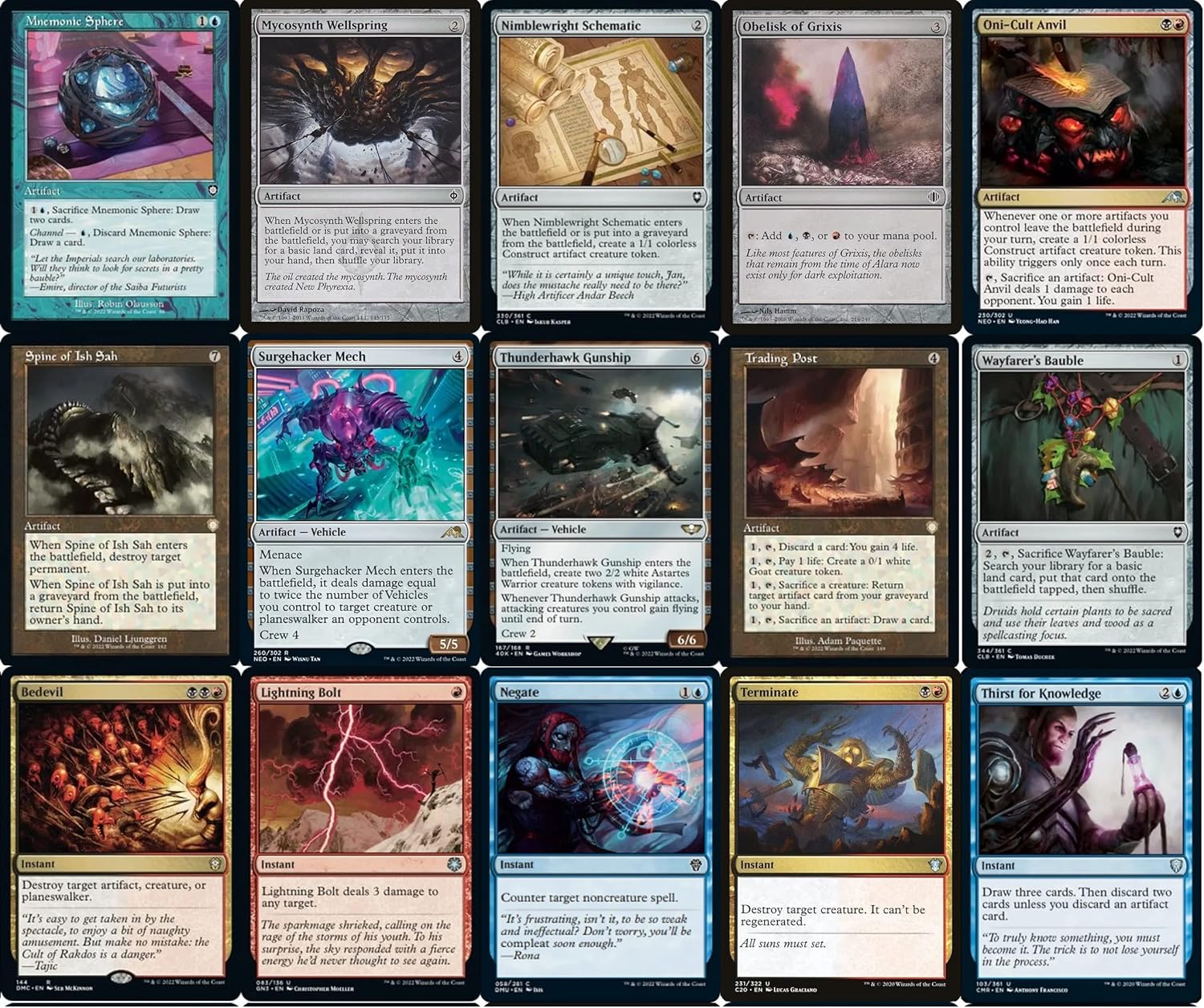 MTG Decks & More Compatible with Magic: The Gathering: Elite Commander Mishra Artifacts Deck - Grixis - Blue Black Red - EDH - Mishra, Eminent One - 100 Card - Custom - Very Strong!