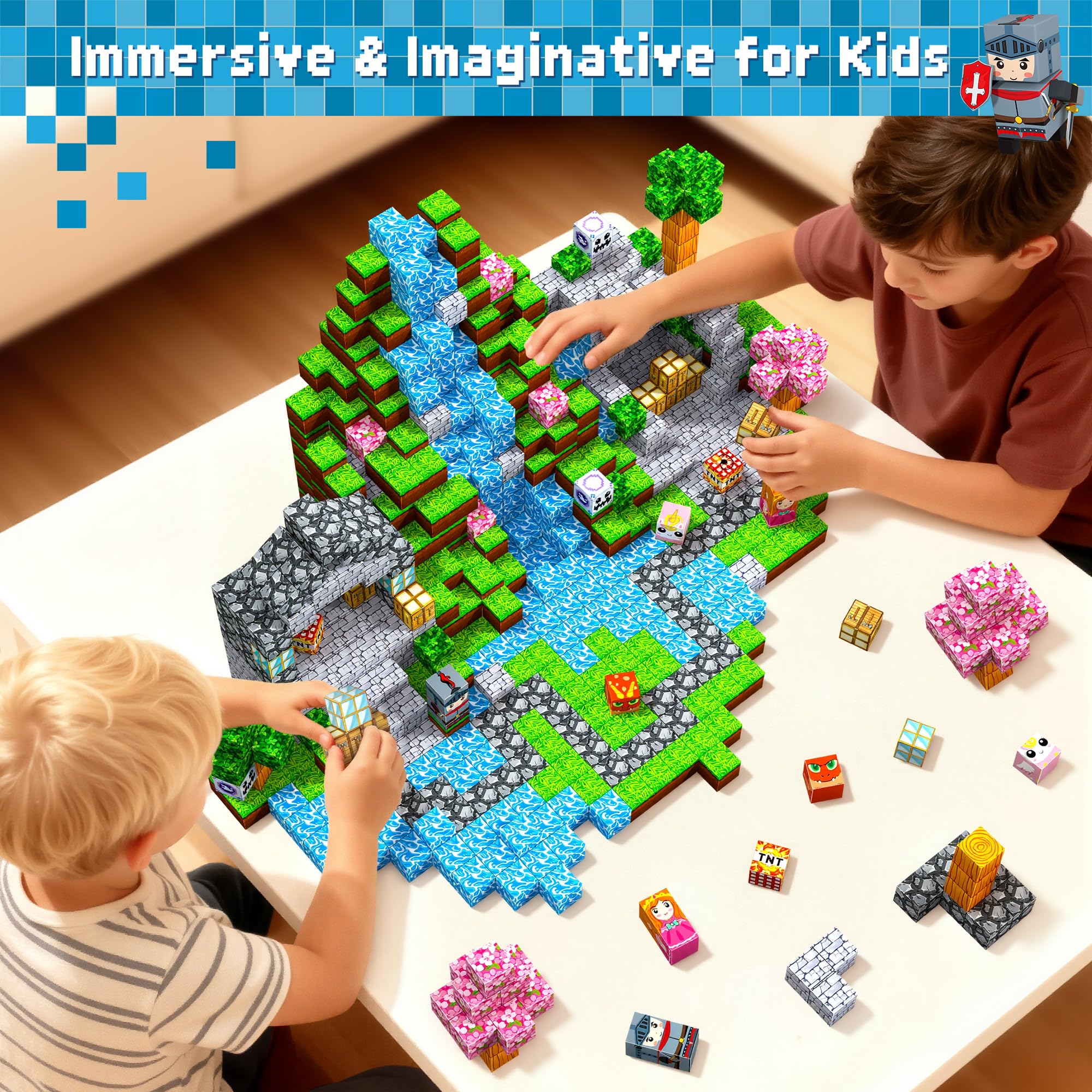 Magnetic Building Blocks, 150 Pieces Magnetic Building Blocks from 4 Years, Magnetic Toy Magnets Children, Magnetic Blocks for Children from 3 4 5 6 7 8 9 Years Construction