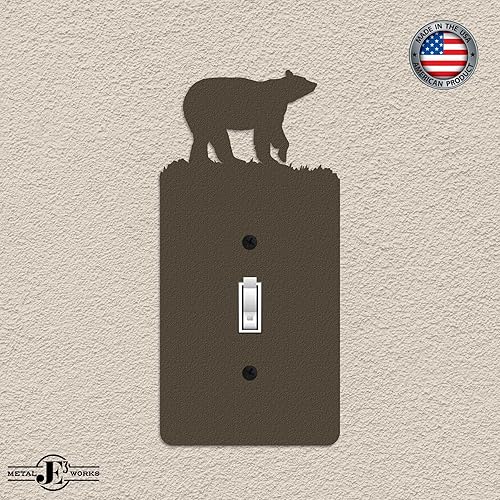 Miniatura 61 de Bear - Placa de pared para interruptor de luz (palanca simple, negro) - Fabricado en Estados Unidos Negro -,Marrón