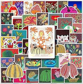 Amazon.co.jp: 草間彌生 ステッカー 100枚セット PVC材質 防水