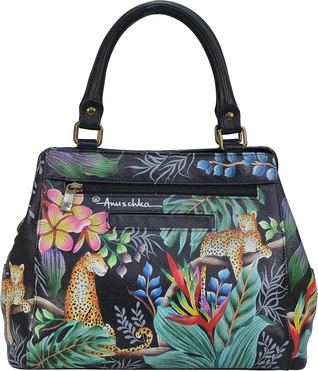 Anuschka 690 Multi-Compartment Satchel, Women’s Hand-Painted Genuine Leather Bag, Upcycled Leather - Image 2