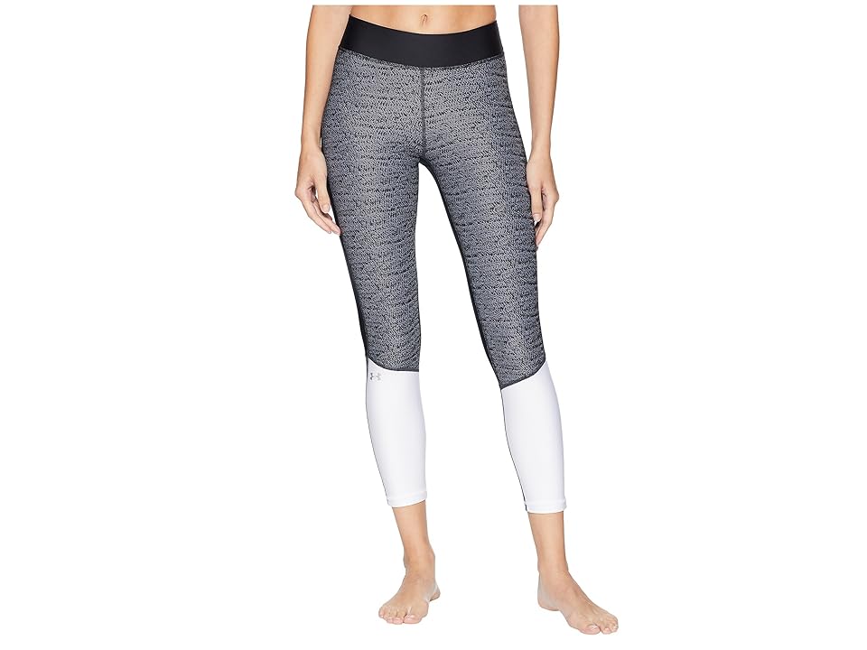 

Under Armour UA HeatGear(r) Armour Jacquard Ankle Crop (Black/White/Metallic Silver) Women's Casual Pants