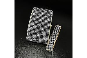 Rhinestone Lighter Electric Lighter Rechargeable Bling Glitter with Cigarette Case