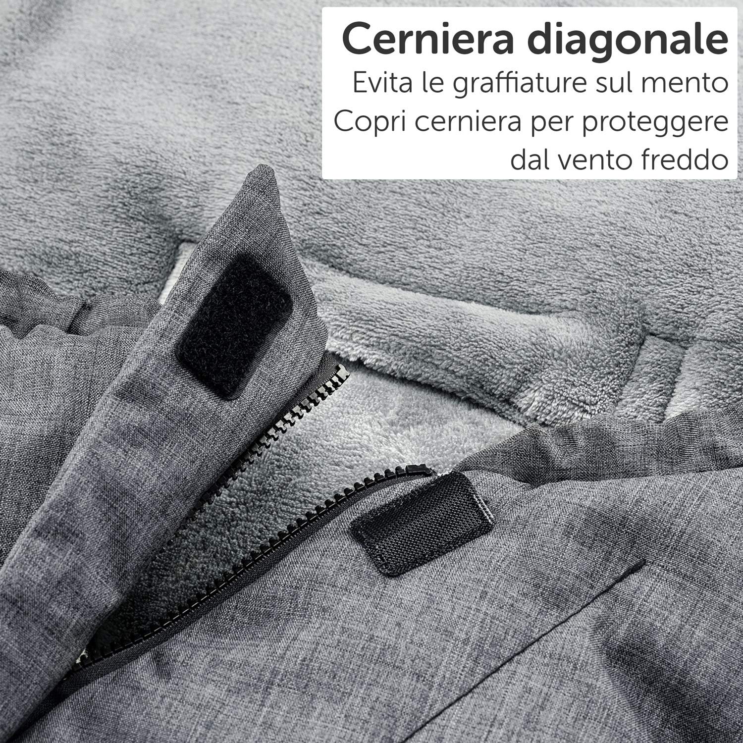 Zamboo Sacco Ovetto Invernale 3M PRO (per Seggiolini Auto a 3 o 5 Punti Cintura) / Sacco Termico per Ovetto Thinsulate, Con Borsa - Grigio