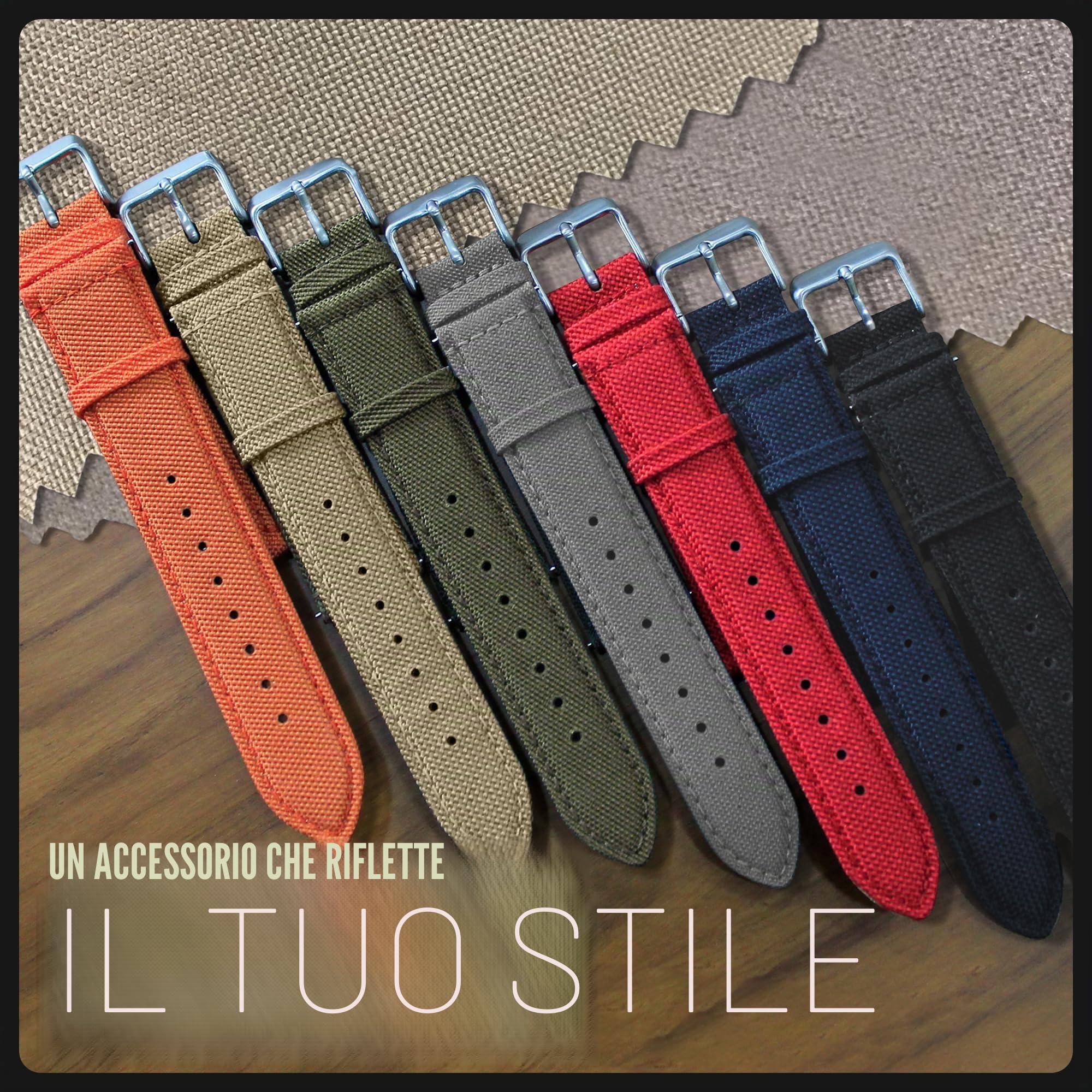 Cinturino per orologio in tessuto Cordura Alpine, cinturino di ricambio a sgancio rapido, rivestimento posteriore impermeabile, cinturino in pelle per donne e uomini, compatibile con cinturini
