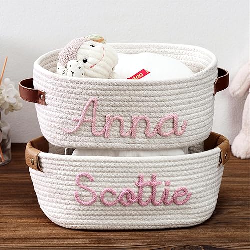Vista 8 de Cesta de regalo personalizada para bebé, cesta de regalo personalizada para baby shower, cesta de bebé con nombre personalizado, set de regalo