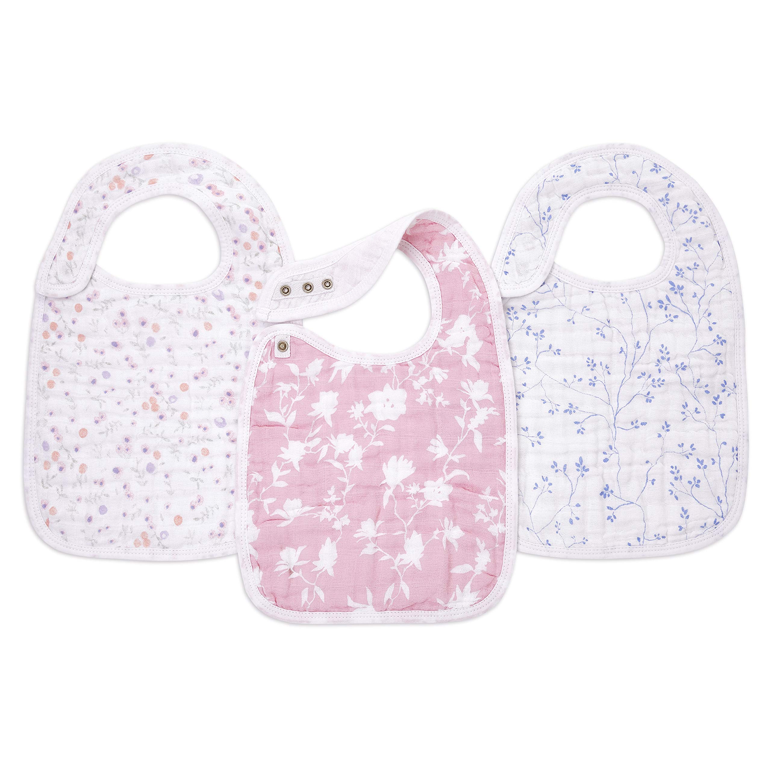 aden + anaisCotton Muslin Snap Bib - Pack of 3 - Ma Fleur