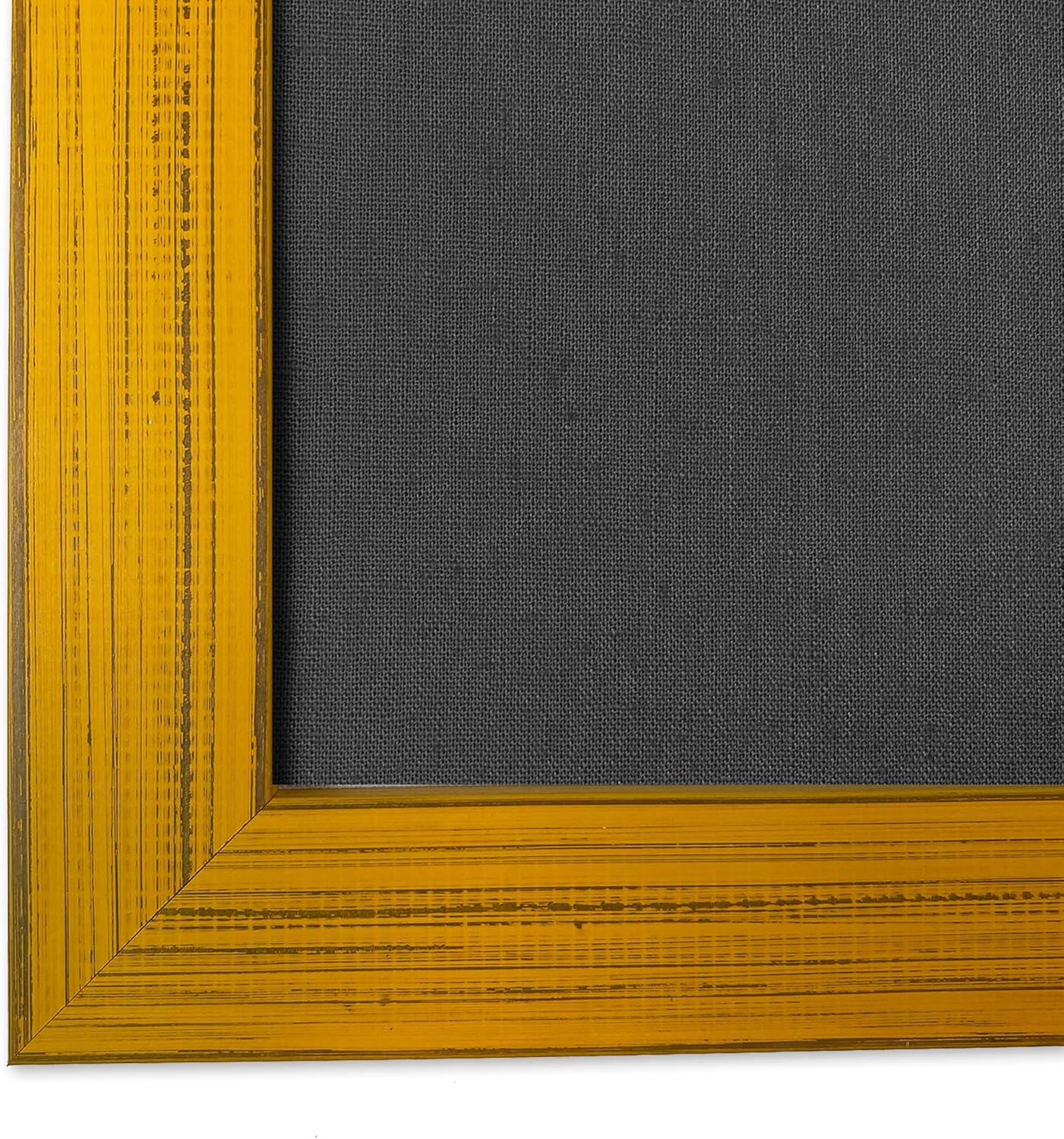 Savanna Barnwood Framed Black Fabric Bulletin Board Handcrafted (24x30, Yellow Frame | Black Fabric)