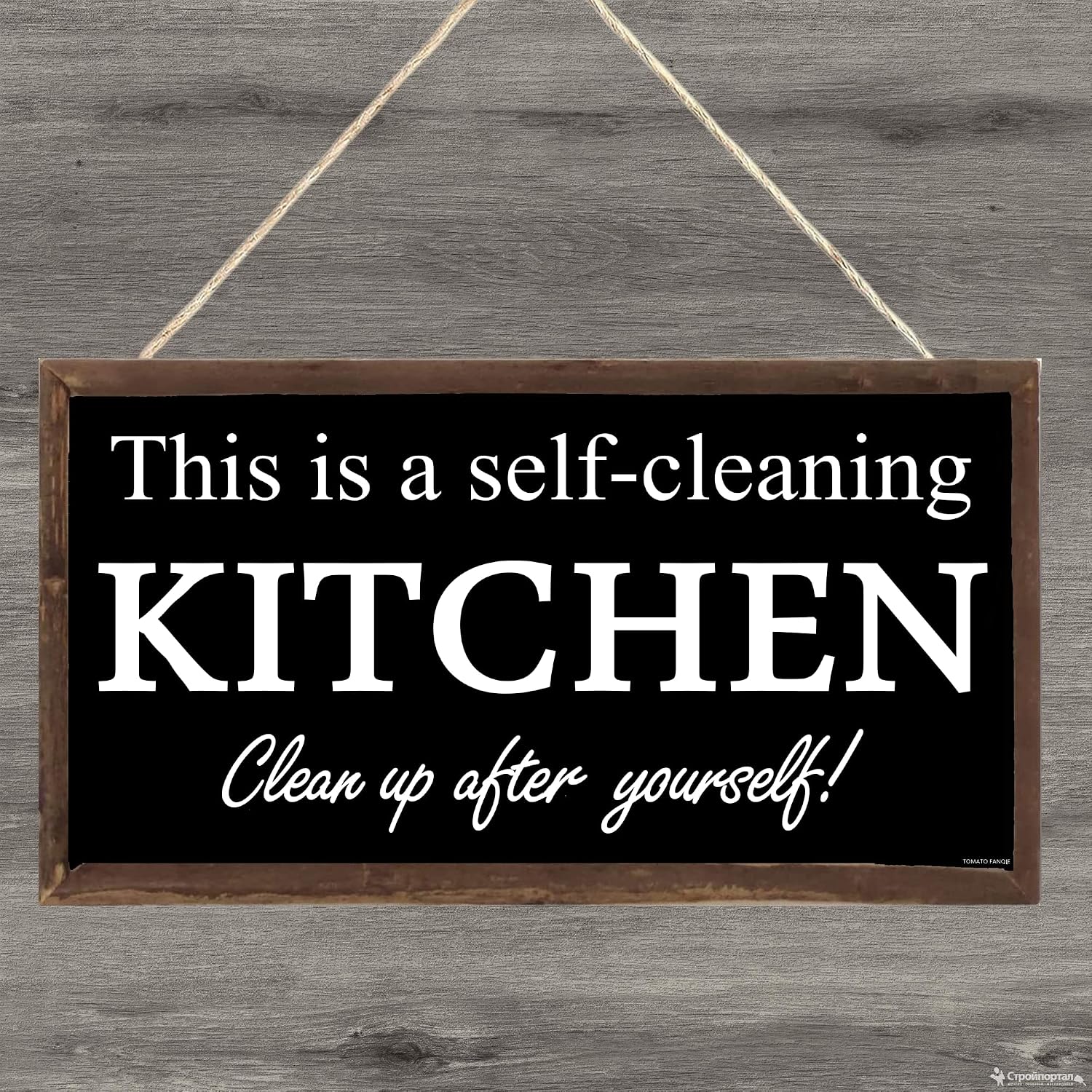 Self-Cleaning Kitchen Clean 5 x 10 Hanging Wall Art, Decorative Wood Sign Home Decor, Kitchen Decor, MDF Wood Material (US-G032)