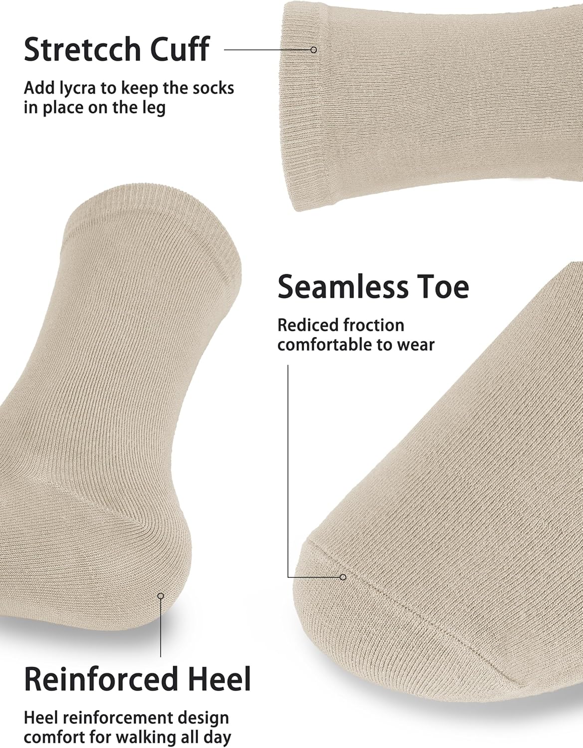 Dress Socks for Men Bamboo Rayon Anti Odor Moisture Wicking Size 8-13 - Image 3