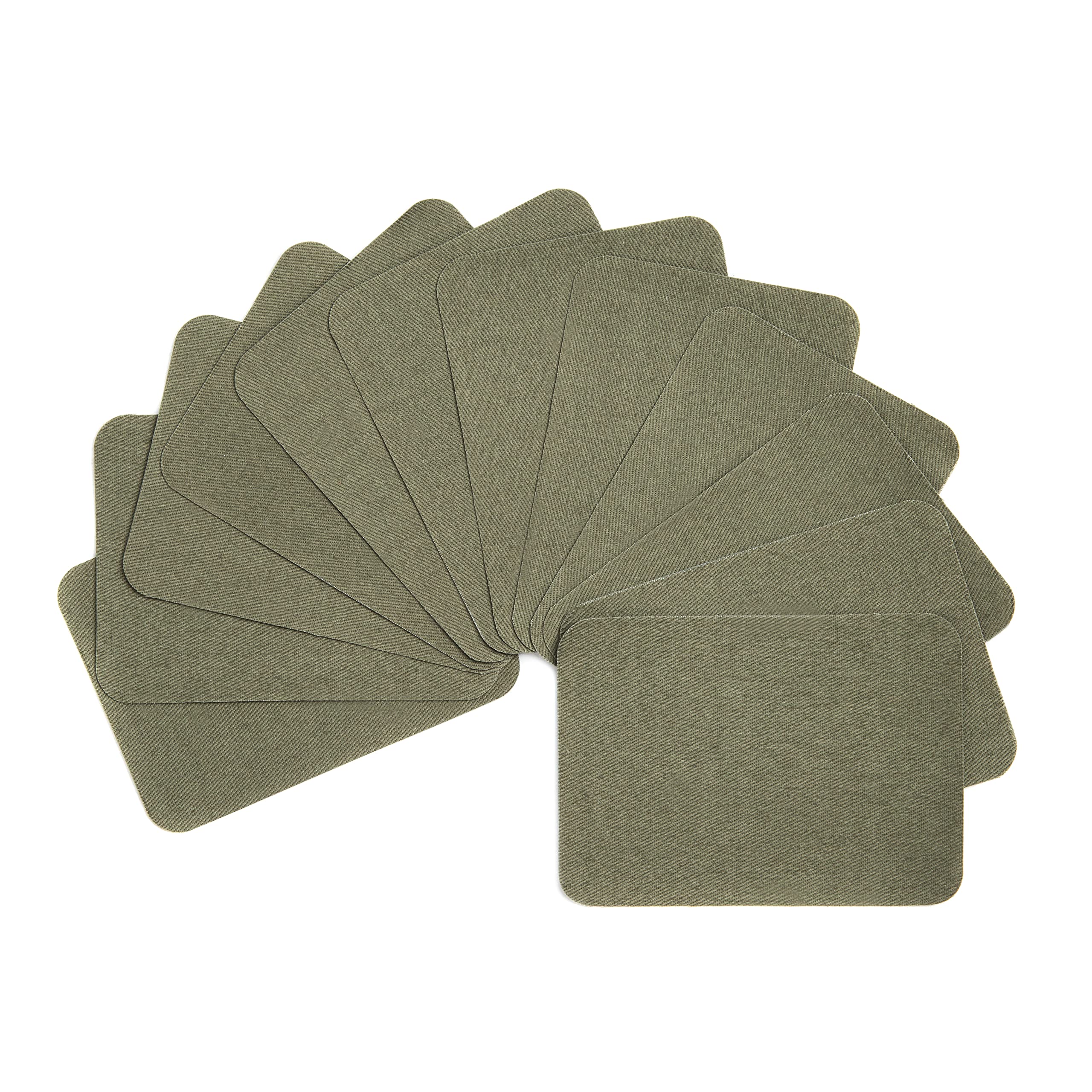 AXEN 12PCS Iron on Repair Patches, 100% Cotton Fabirc Mending Patches for Clothing, Pants, Dress, Shirts, Coats, Jeans and More, Amry Green