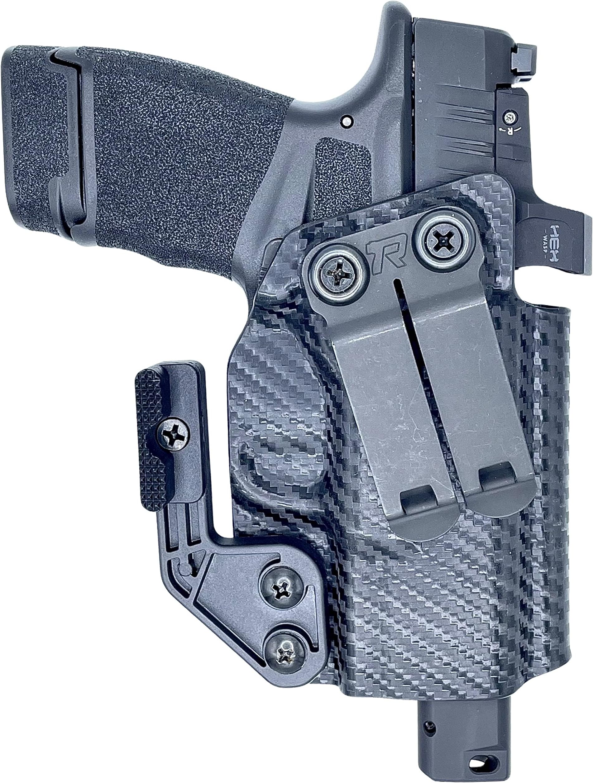 Rounded IWB KYDEX Plus Line Holster | Optic Ready w/Claw & Monoblock Clip | 100% US Made | CF BLK
