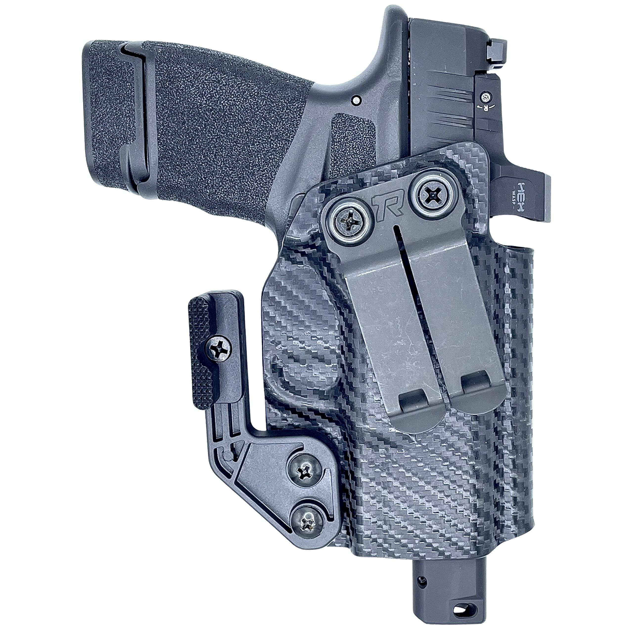 Rounded IWB KYDEX Plus Line Holster | Optic Ready w/Claw & Monoblock Clip | 100% US Made | CF BLK