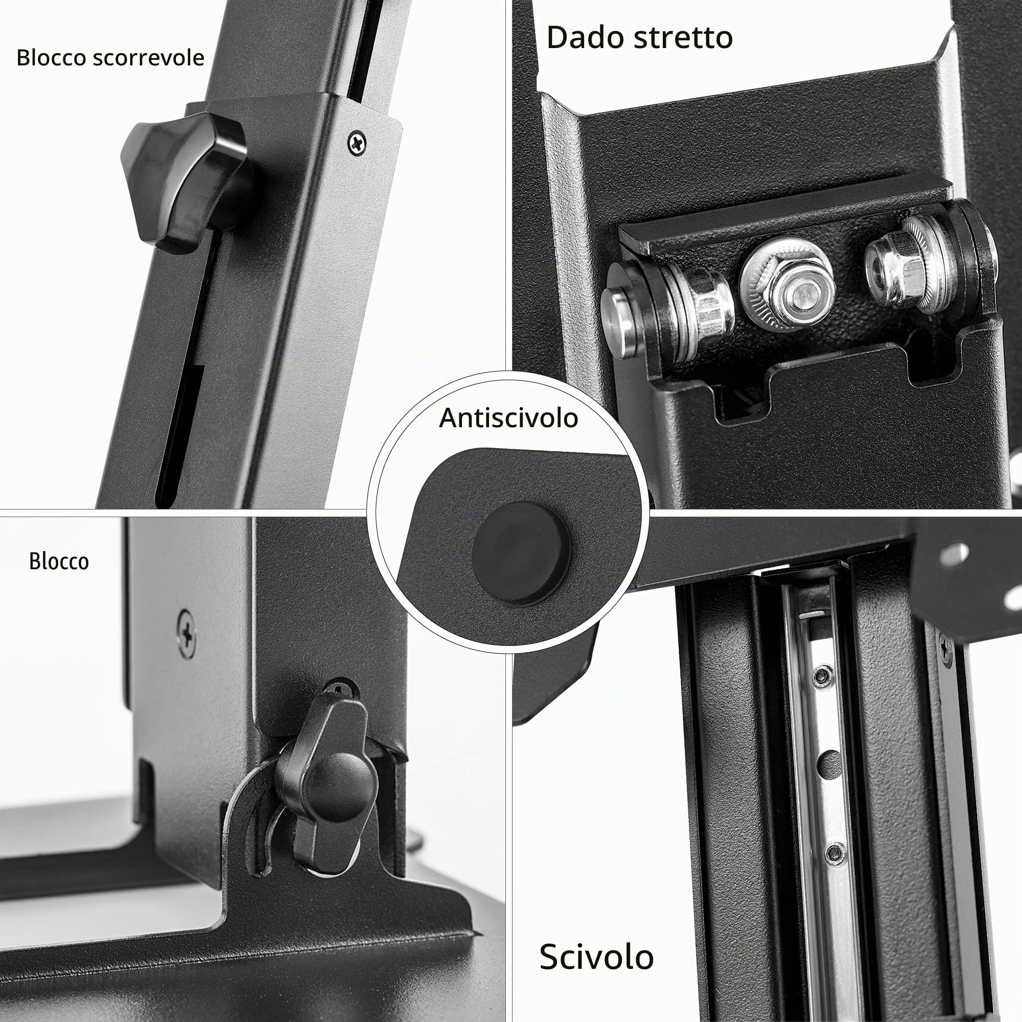 VESA Supporto per Monitor pieghevole - Altezza Regolabile per singolo Monitor di Schermo fino a 28 pollice Aggiornato Wearson WS-03T