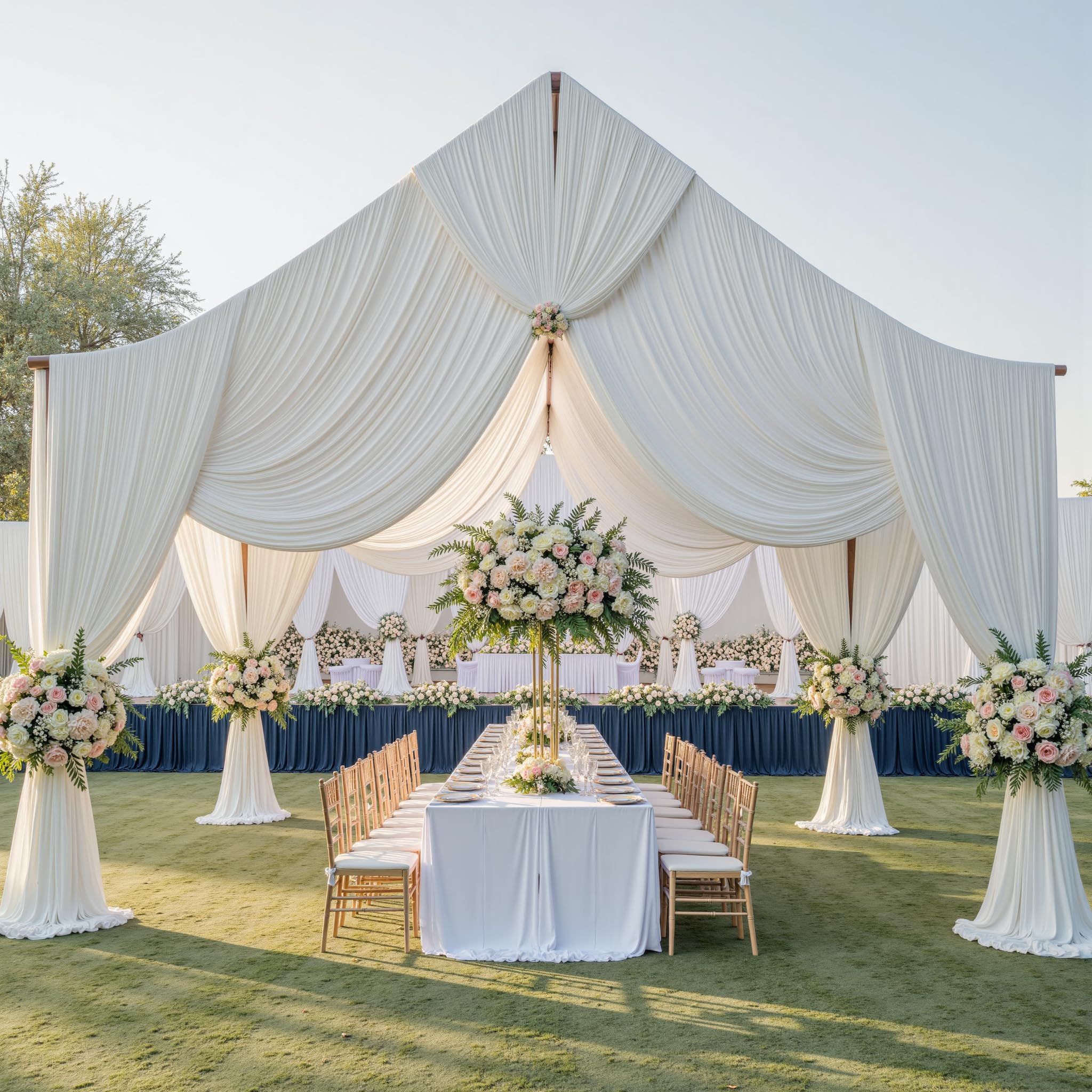 Photo 1 of Party Village 50ftx40ft Ivory Ceiling Curtain for Wedding Parties