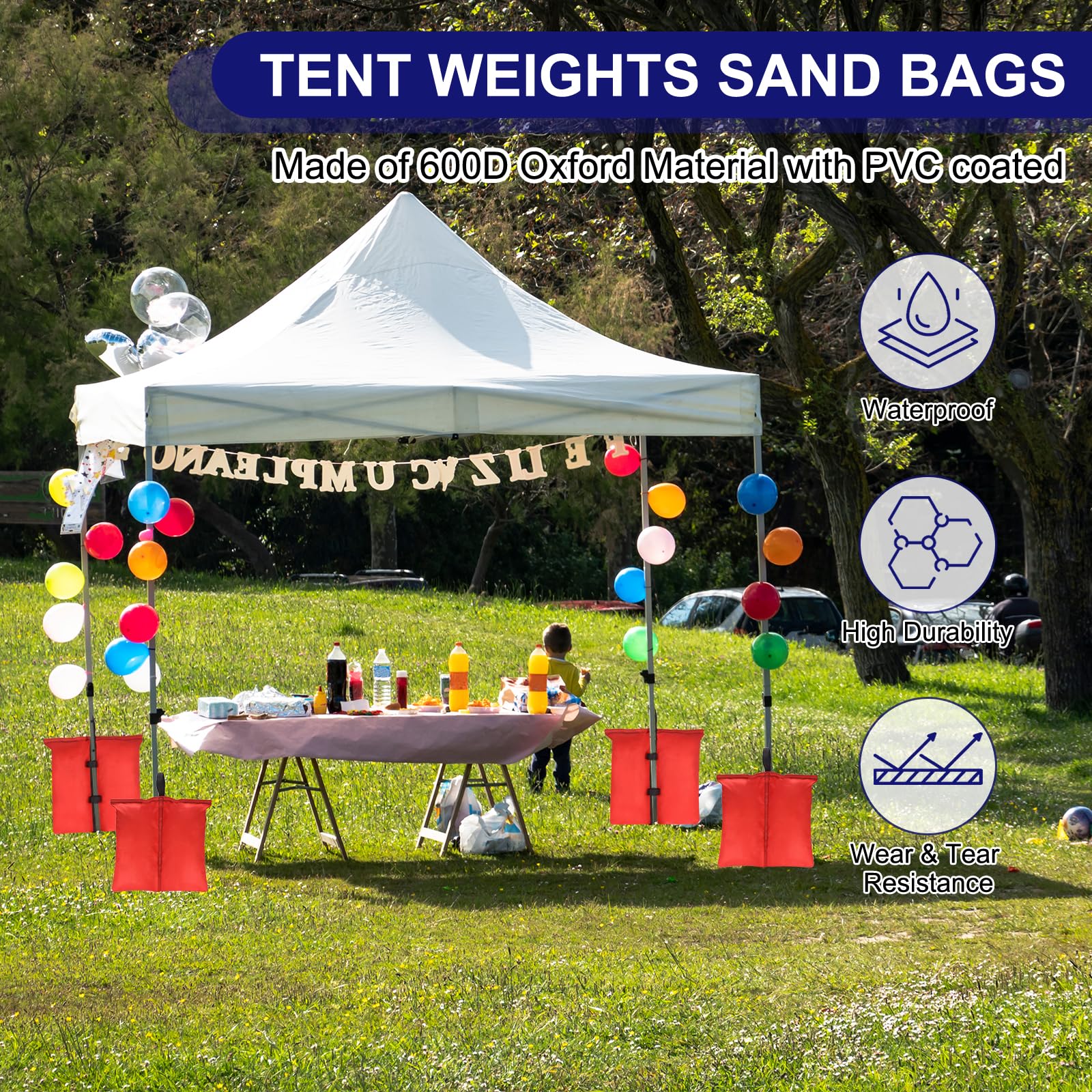 PATIKIL 17 x 16 Canopy Weight Sand Bags, 4 Pieces 600D Oxford Waterproof Leg Weights Sand Bags for Outdoor Canopy Tent Sun Shelter Patio Ladder, Black PATIKIL 17 x 16 Canopy Weight Sand Bags, 4 Pieces 600D Oxford Waterproof Leg Weights Sand Bags for Outdoor Canopy Tent Sun Shelter Patio Ladder, Black