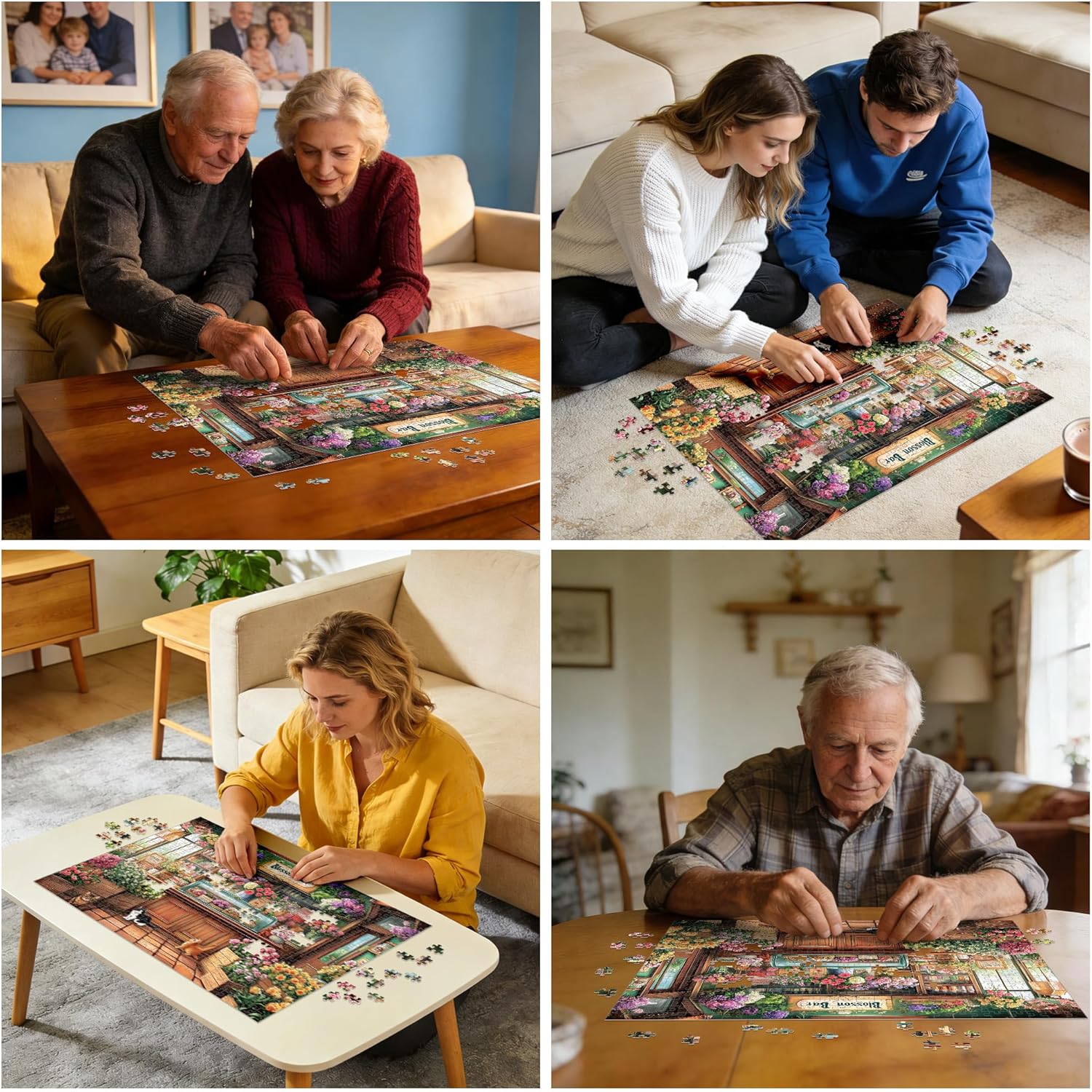 Puzzles for Adults 500 Pieces, Beautiful Flower Store Puzzle for Adults 500 Pieces, Cat Jigsaw Puzzles for Seniors, Perfect for Game Nights Giving Puzzle, 20.5x15 in