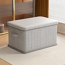 HomeEssentials Foldable Storage Box with Lid (Medium) – Washable Fabric Storage Bin for Closet Organization – Collapsible Organizer for Toys, Blankets, Clothes, and Shelves (Pack of 1)