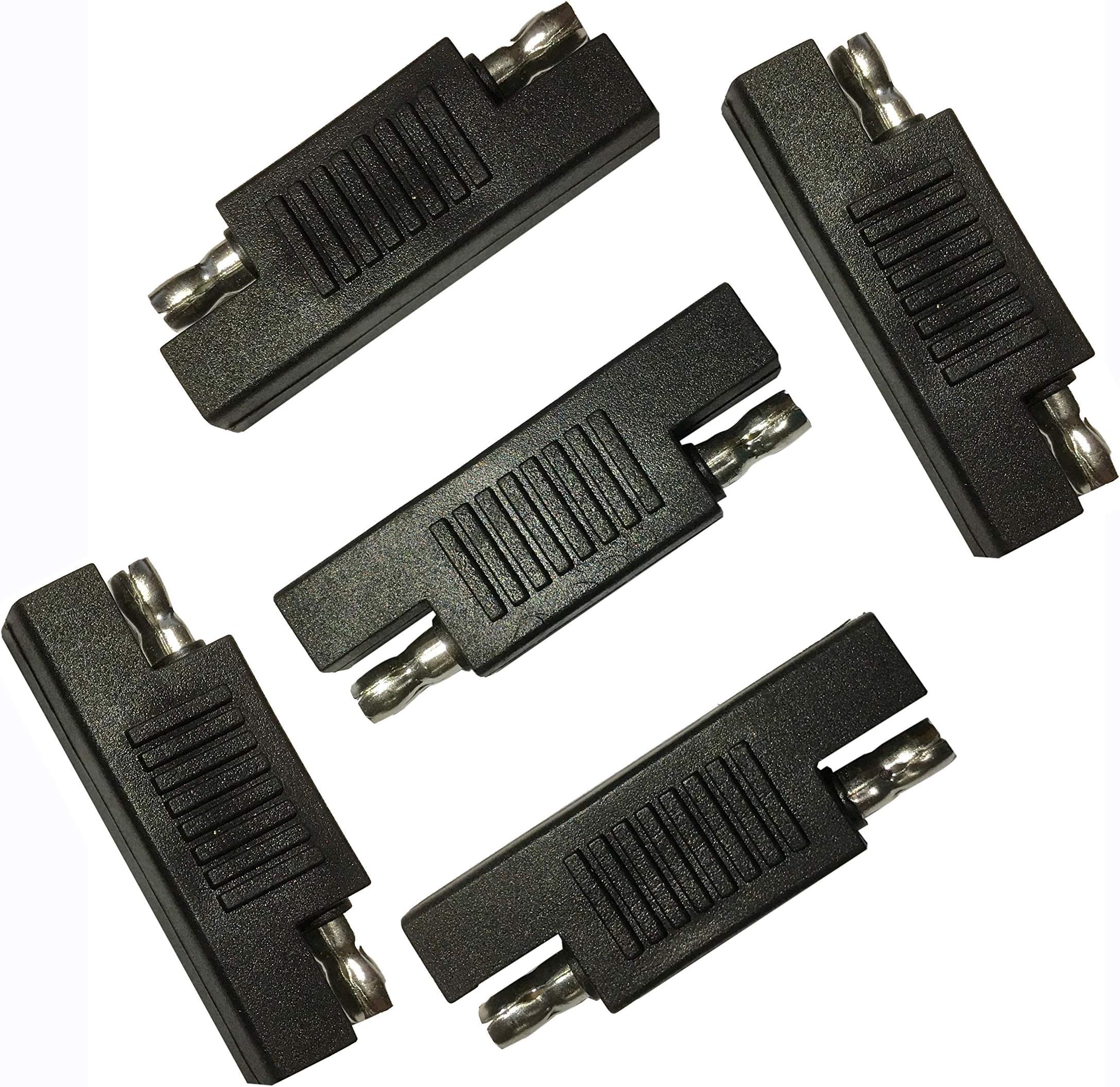 Sunway Solar SAE Polarity Reverse Adapter Connectors for SAE to SAE Quick Disconnect Extension Cable, Solar Panel Battery Power Charger and Maintainer-5Pack