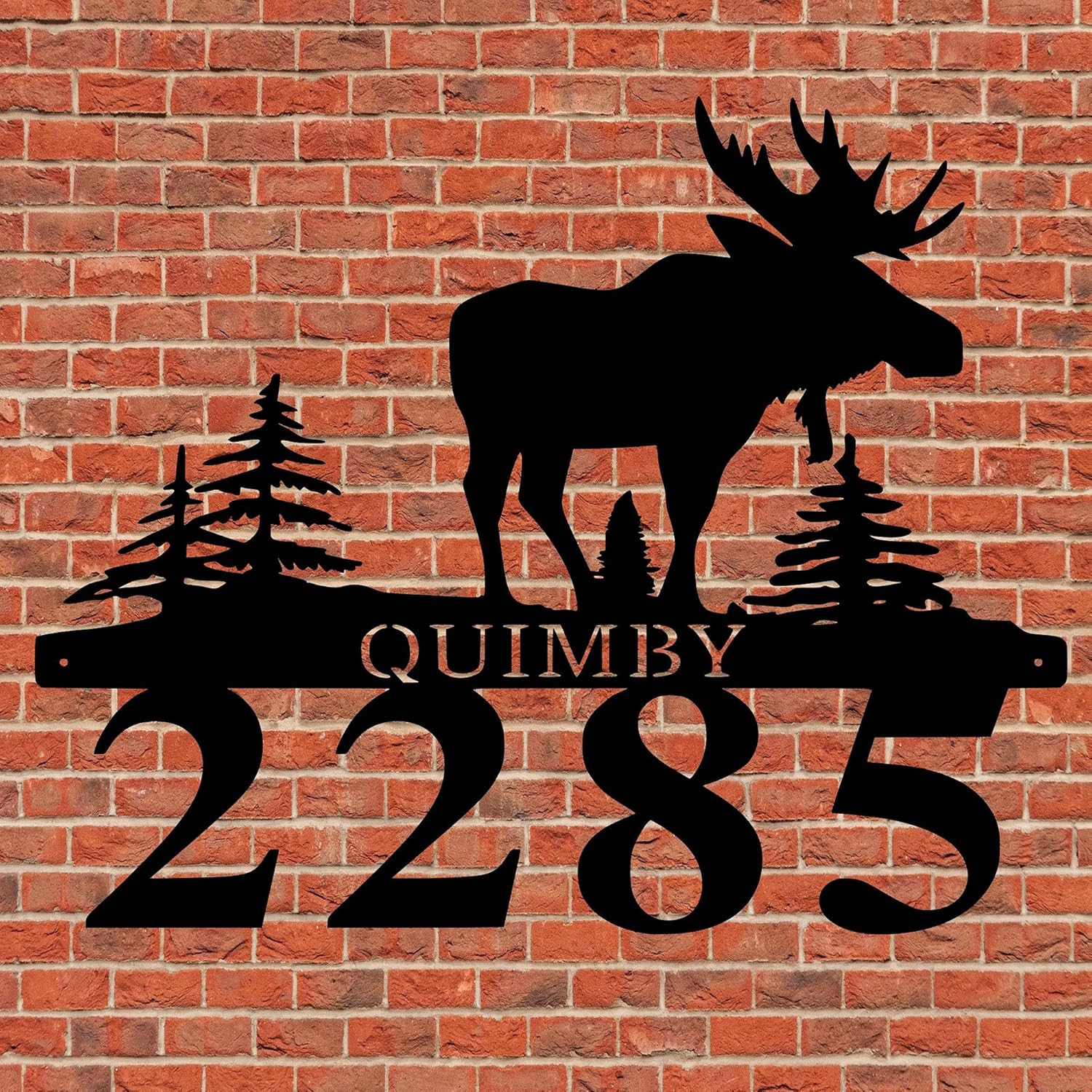 Personalized Moose Address Sign by Sea Biscuit Metal Designs