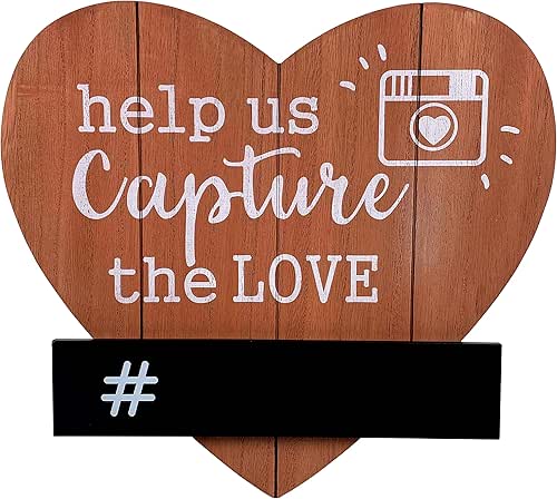 Wood Heart Wedding Decorations for Reception, Love Sign, Wedding Instagram
