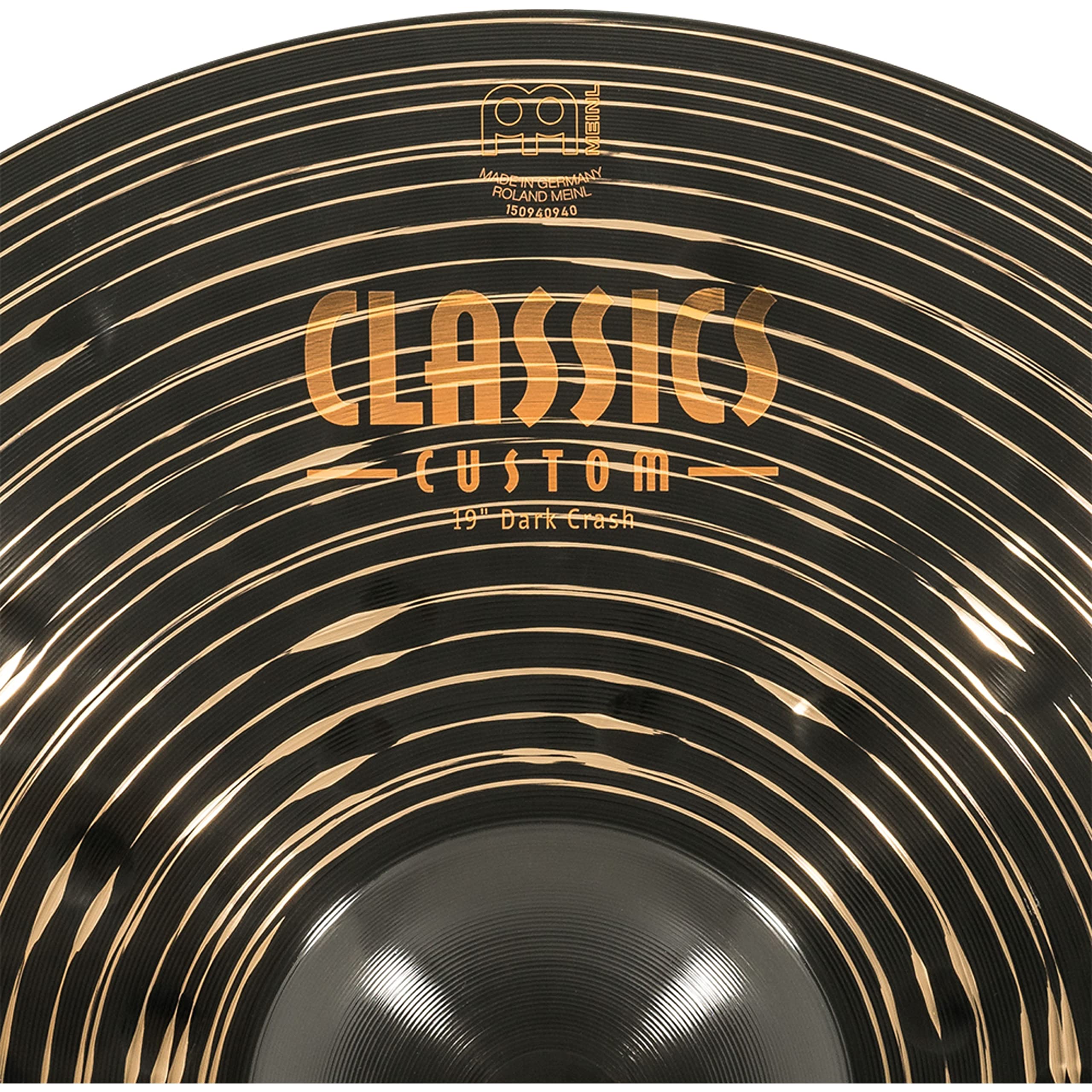 Meinl Classics Custom Dark 19 pouces (48,26cm) Cymbale Crash pour batterie – B10 Bronze, Finition Dark, Fabriquée en Allemagne (CC19DAC)