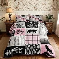 Vista 80 de Juego de edredón Deer Bear para niños tamaño completo, juego de ropa de cama rústica de aventura de caza para decoración de habitación de niños