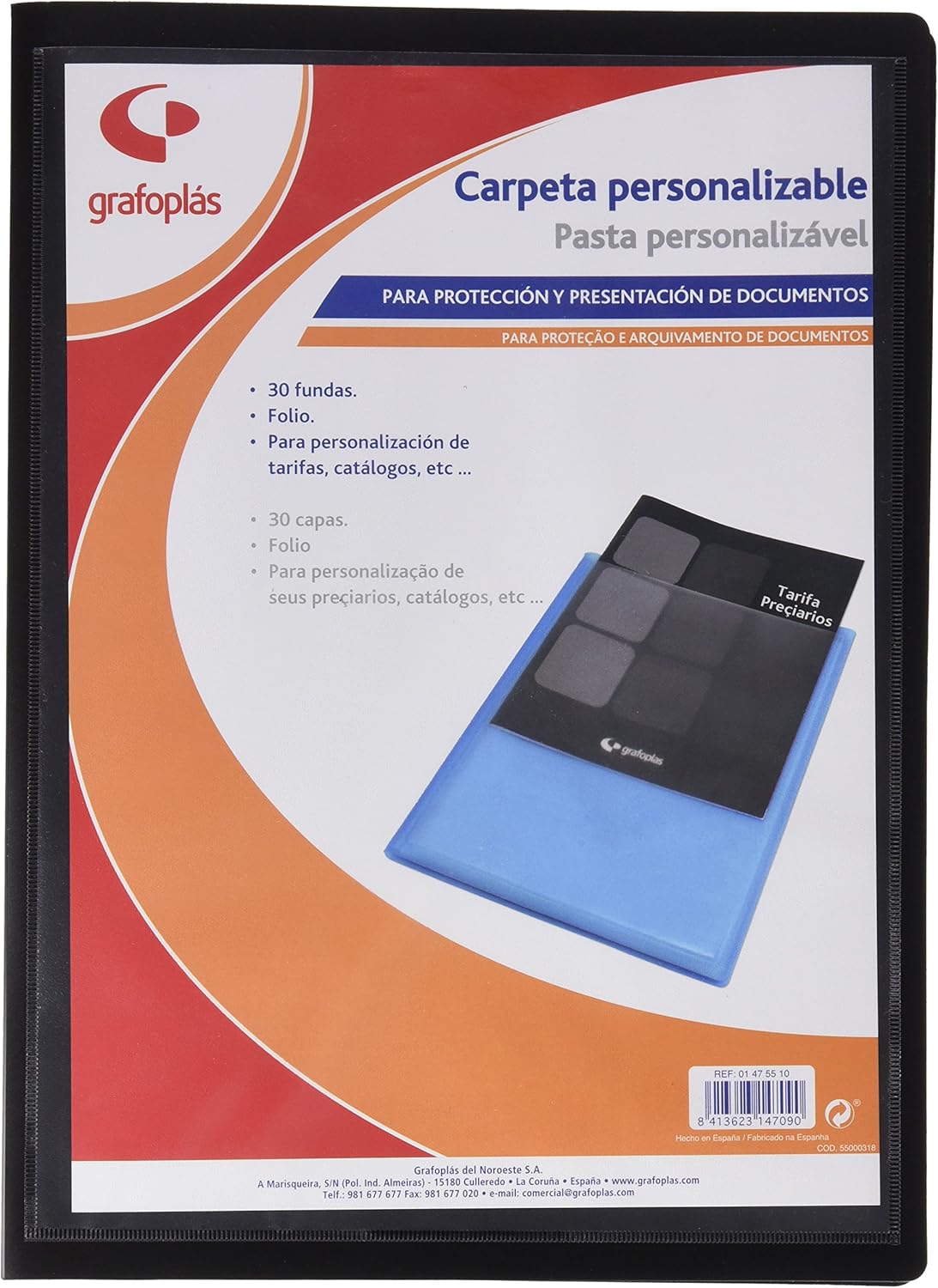 Grafoplás 1461551 Folder with 50 Pockets with Personalised Cover Film Size Translucent Red