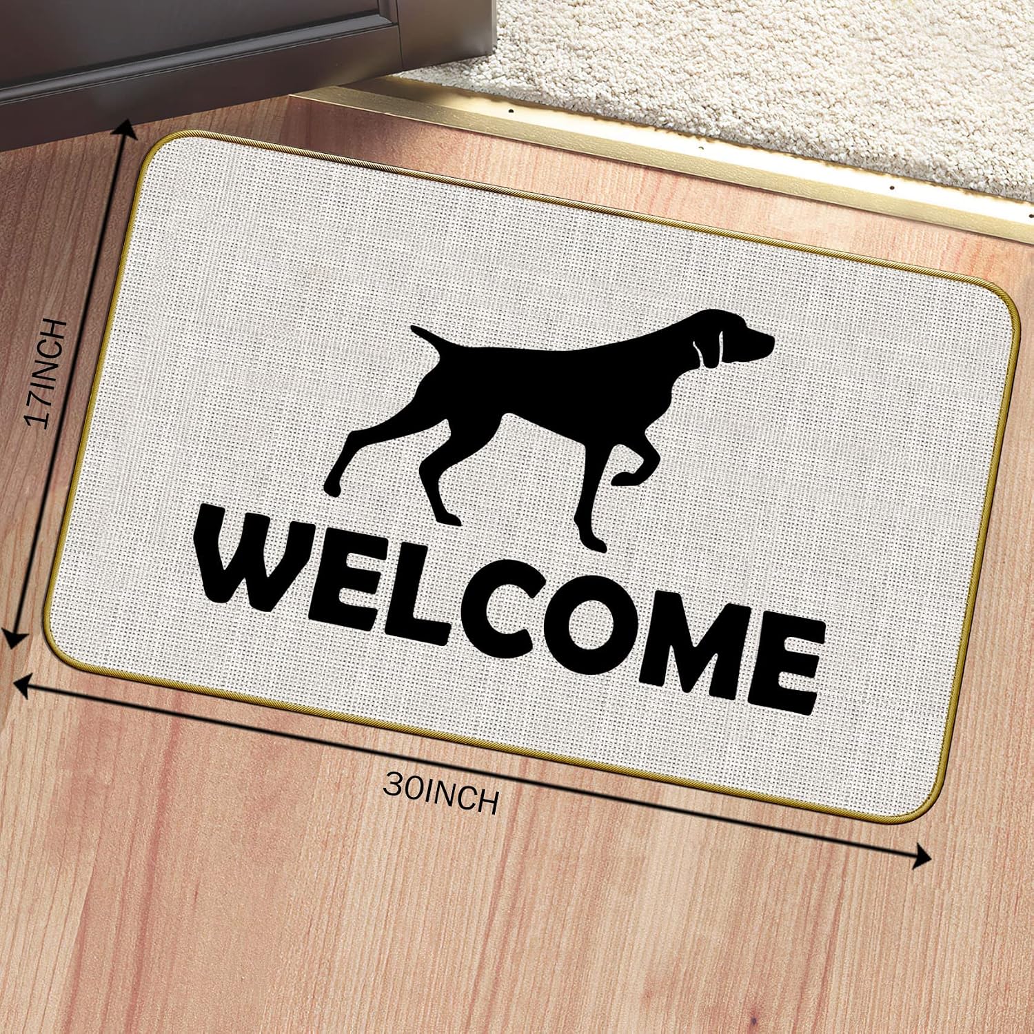 Mingnei Welcome German Shorthaired Pointer Dog Doormat Door Mat for Home Entrance, German Shorthaired Pointer Dog Lover Floor Mats for House Front Outdoor Outside Entryway Rug 30 x 17 Welcome Mat
