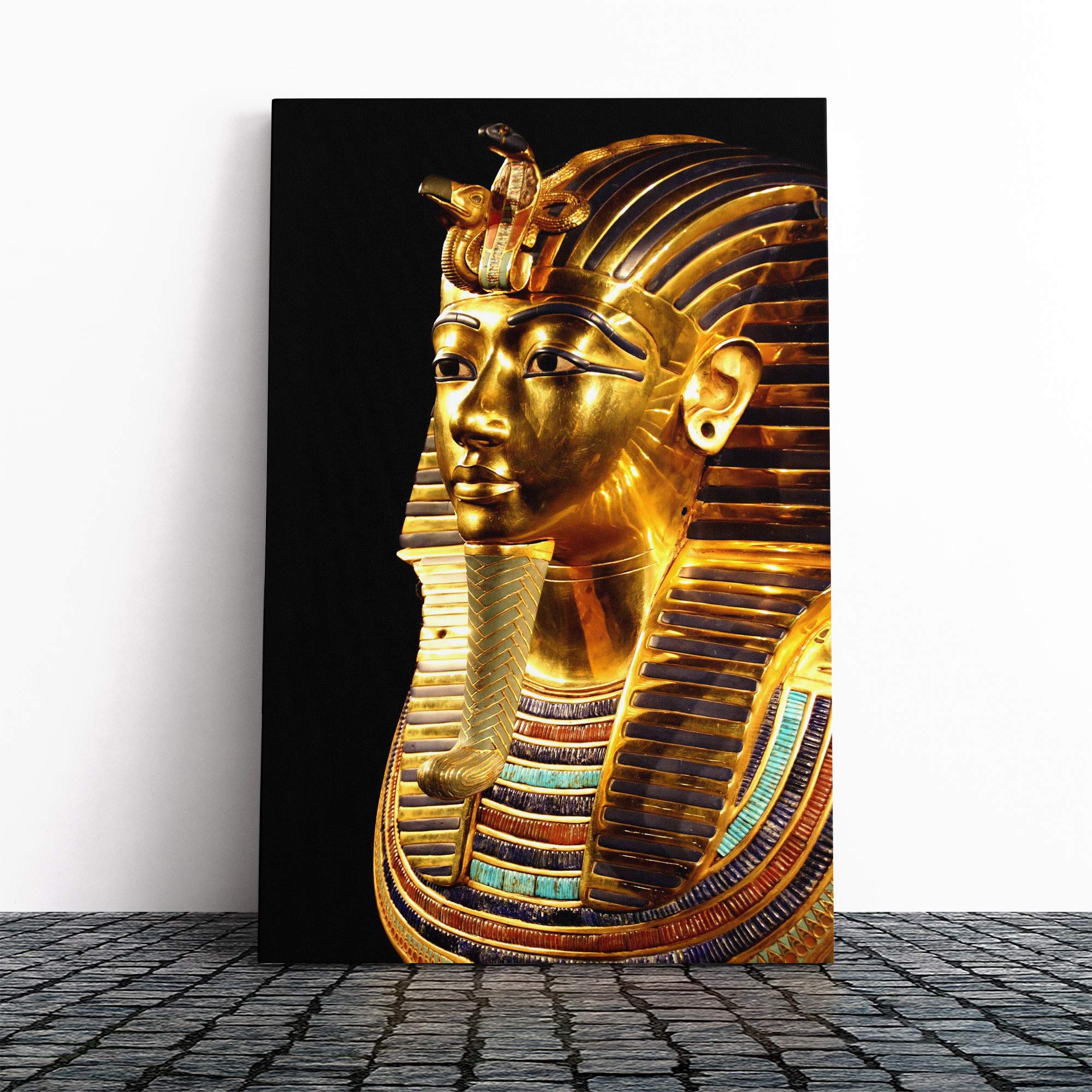 Tutankhamun Egypt Egyptian Mummy Canvas Print | Gallery Wrapped 30mm Frame Wall Art | 24x16 inches | Ready to Hang | Modern Picture | Living Room Bedroom Lounge Office