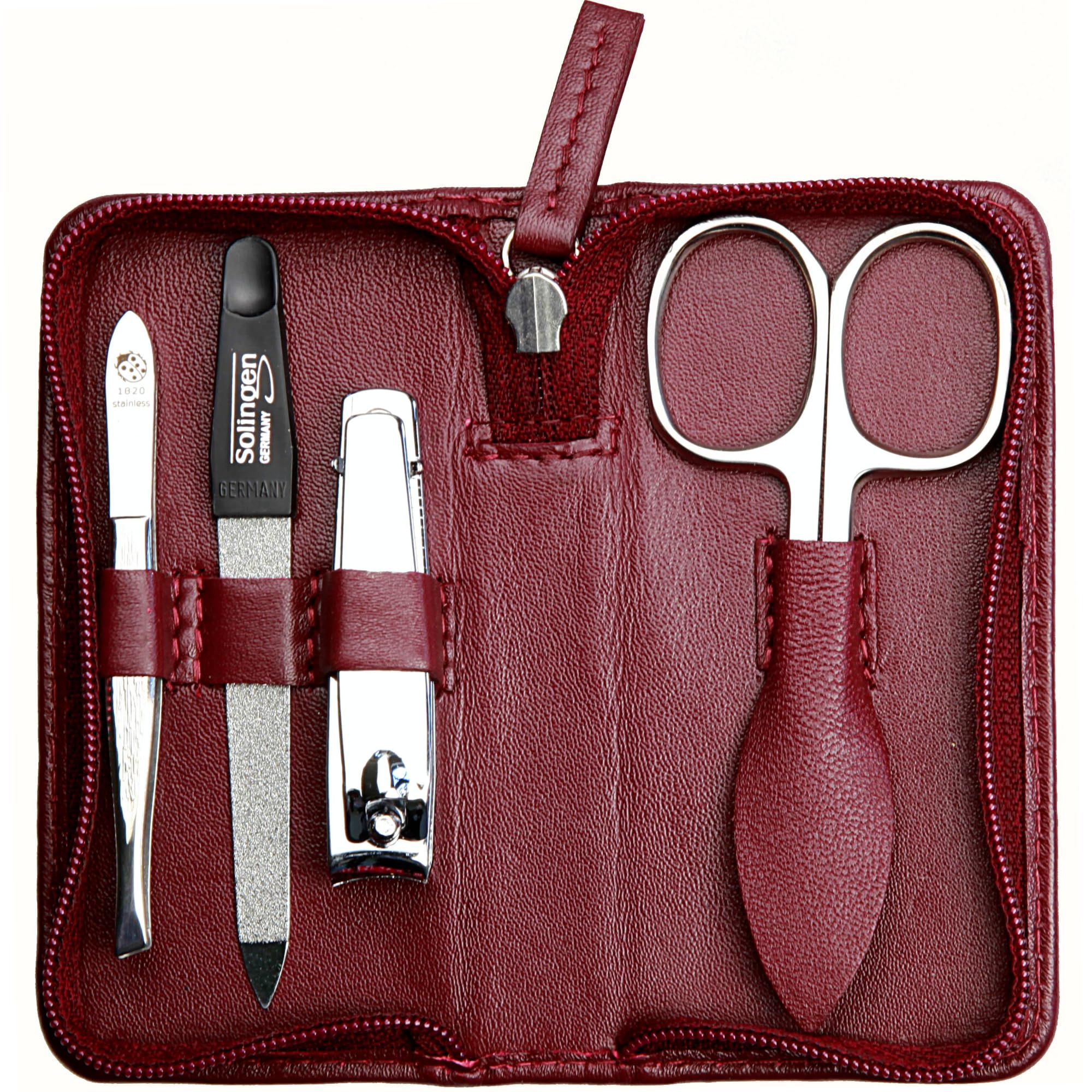 Manicure Set 4-Piece Travel Case, Nail Scissors, Nail Clippers, Nail File and Tweezers - Image 2
