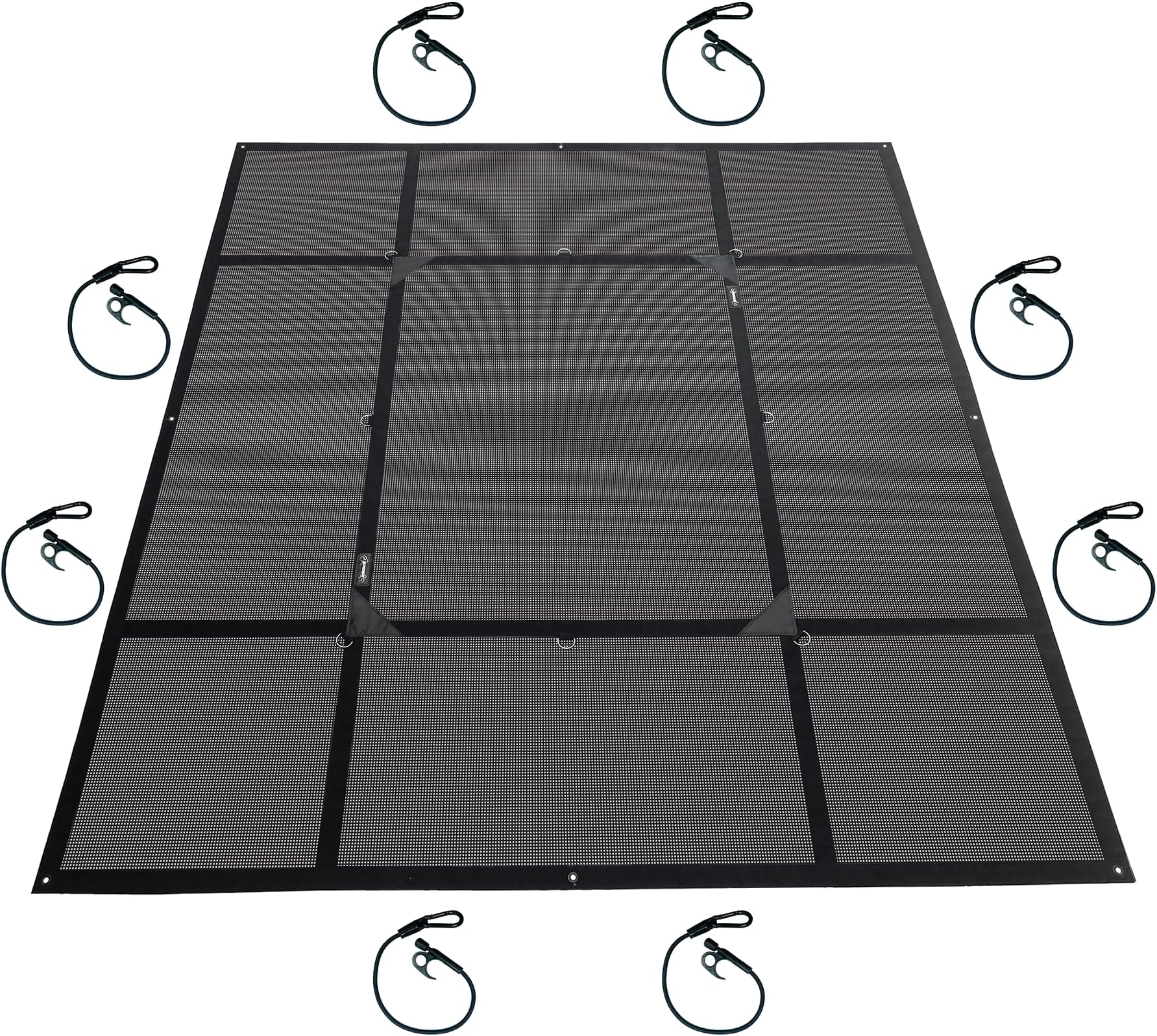 SPIDER Pickup Truck Bed Tarp (7'8" W x 8'8" L) - Heavy Duty Black Mesh Cargo Net Cover - Detachable Quick Adjust Tie Downs - Fits Standard Bed 6'6" and Trailers