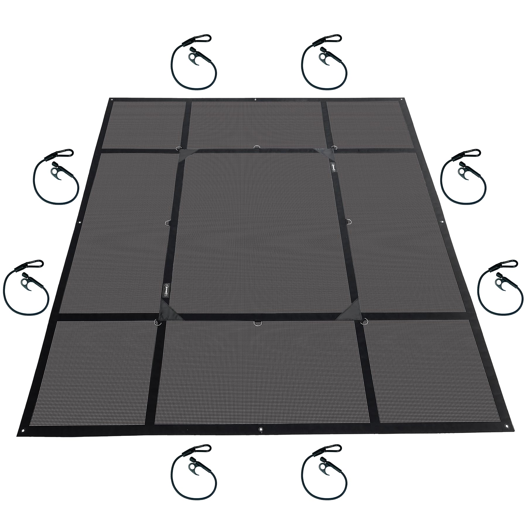 SPIDER Pickup Truck Bed Tarp (7'8" W x 8'8" L) - Heavy Duty Black Mesh Cargo Net Cover - Detachable Quick Adjust Tie Downs - Fits Standard Bed 6'6" and Trailers