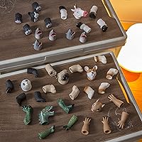 Vista 7 de AQKILO Juego de marionetas de dedo de pug, accesorios de teatro de espectáculos de marionetas de animales, juguetes novedosos, regalos de cosas raras