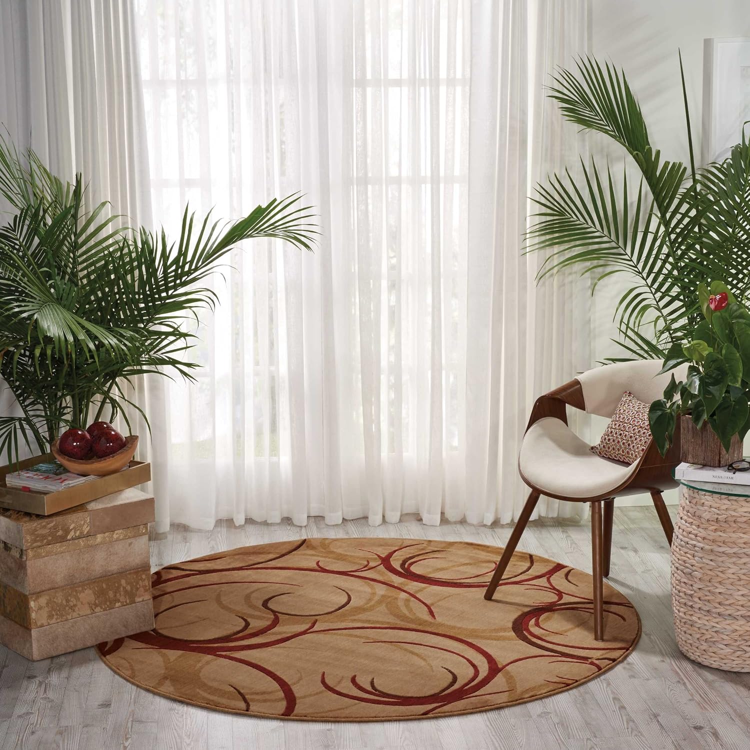 Nourison Home Somerset Abstract Beige 5'3" x 7'5" Area Rug, Easy Cleaning, Non Shedding, Bed Room, Living Room, Dining Room, Kitchen (5x7)