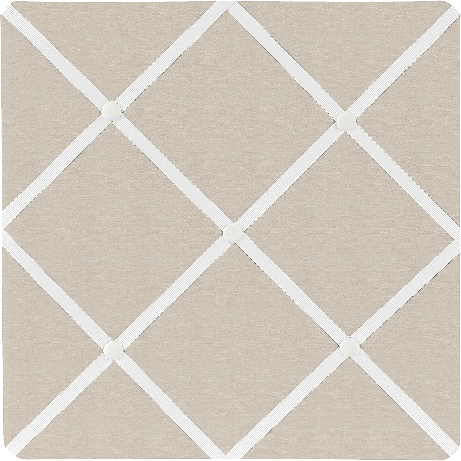 Taupe and Ivory Fabric Memo Board with Button Detail