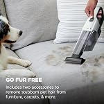 Shark Cyclone PET Aspirateur portatif avec, HyperVelocity Suction, puissant pickup pour les cheveux d'animaux, léger, XL Cup de poussière, y compris outil de rembourrage, 8" Outil à crémaillère, brosse à frotter, Pearl Blanc, AA701