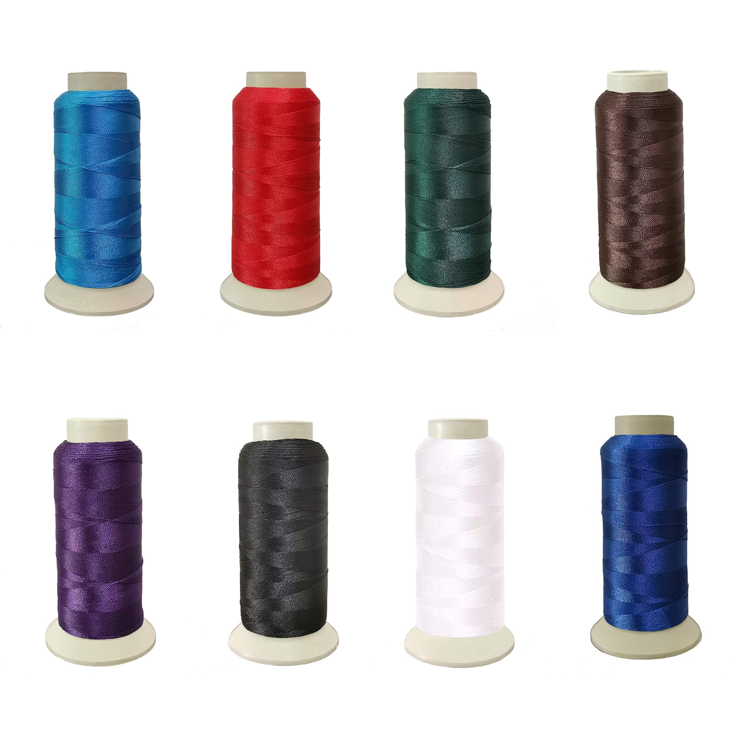 Eastern Fashional LifeHeavy-Duty Size T70#69 Bonded Nylon Sewing Thread - 1500 Yard Spool(Black& White& Purple& Deep Blue& Deep Green& Brown& Claret& Sky Blue)