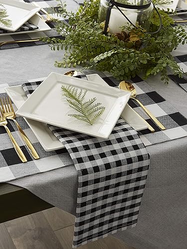 Miniatura 7 de DII Colección de mesa a cuadros de guingán, negro, juego de servilletas