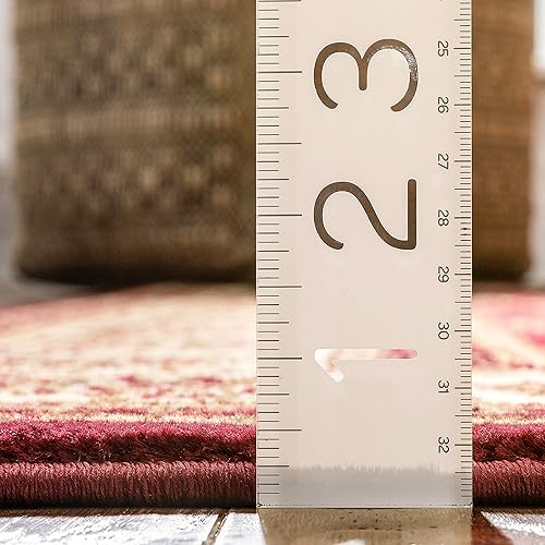 Miniatura 2 de Alfombra tradicional de Barclay Sarouk de color rojo de 2 pies 3 pulgadas x 3 pies 11 pulgadas, Polipropileno