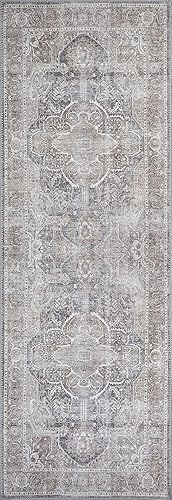 Miniatura 3 de Adiva Rugs Alfombra lavable a máquina con parte trasera antideslizante para sala de estar, dormitorio, cuarto de baño, cocina, impresión persa