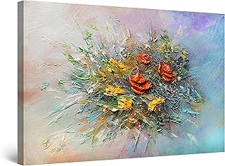 Startonight Quadro su Tela Astratti Bouquet di Fiori per la Gioia, Quadri Moderni Stampe Camere da Letto 60 x 90 cm