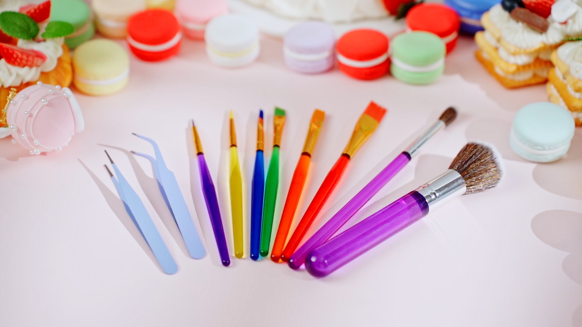 Baking Tools Sinmoe 10 Pieces Cake Candy Decorating Brushes Tools Cookie Decoration Stainless Steel Straight Curved Tip Tweezers Pasta Baking Fondant Pastry Brush